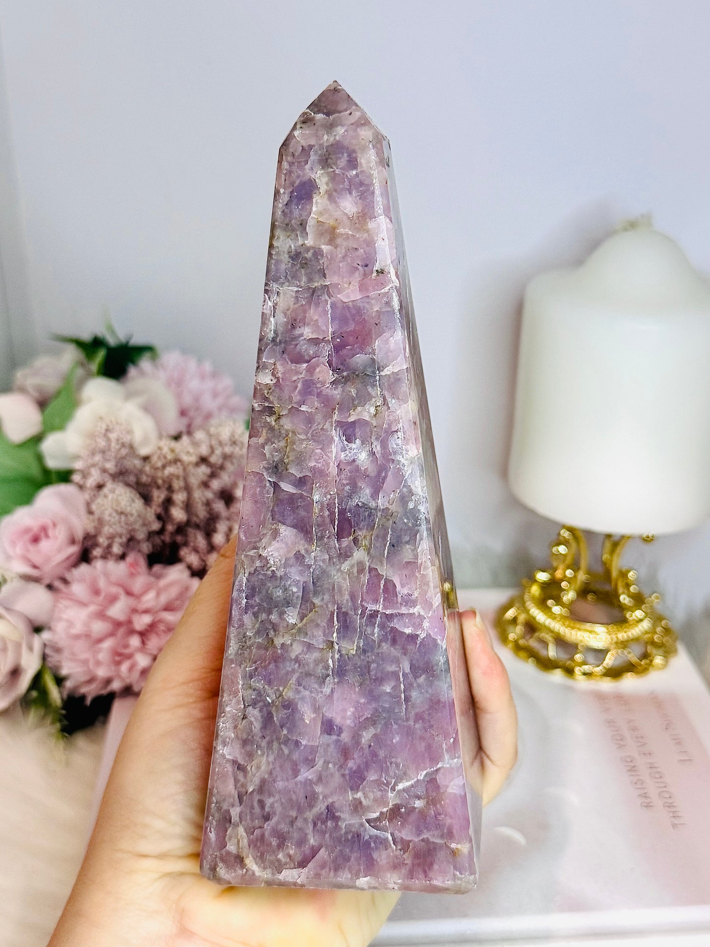 Large Lepidolite Tower | Obelisk 18cm
