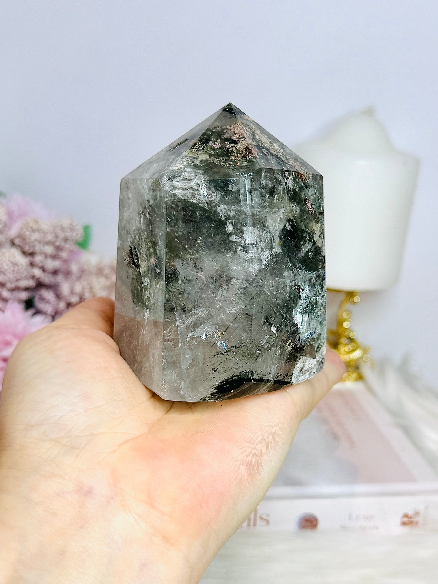 Garden Quartz | Lodolite Chunky Tower with Rainbows 563g