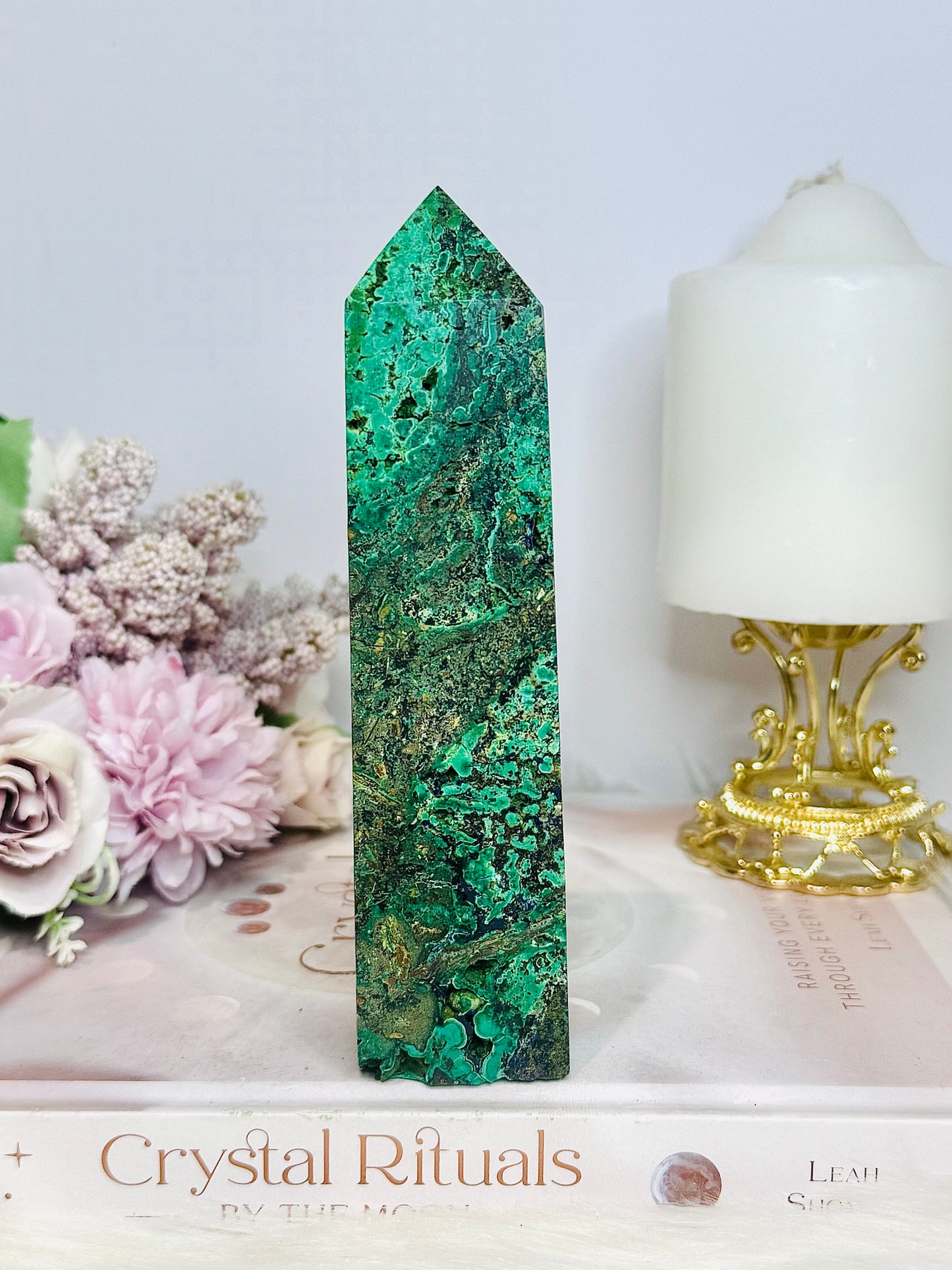Natural Azurite Malachite Tower 15cm