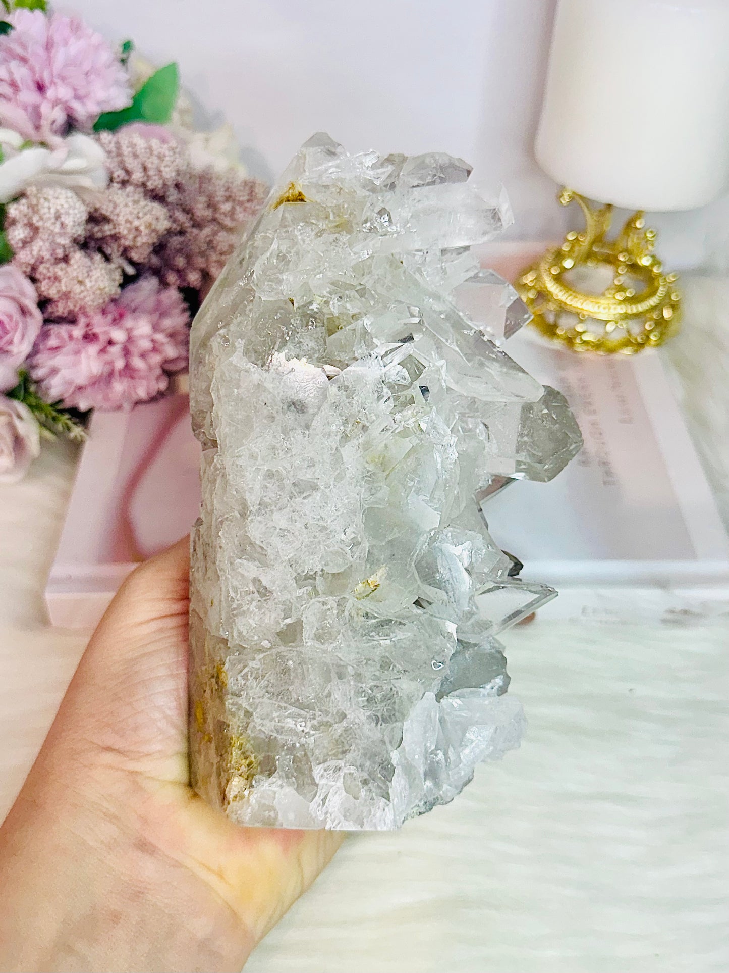 High Grade Clear Quartz Cluster Point Tower From Brazil 16cm 994grams