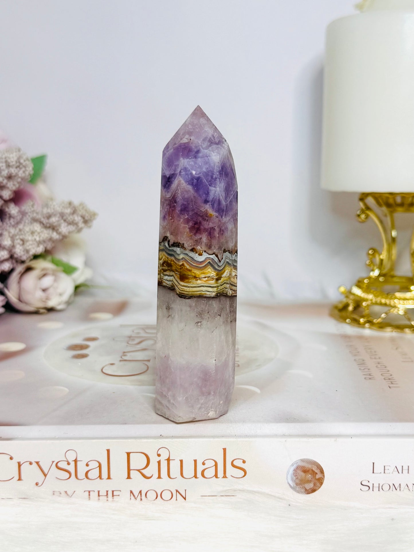 Crazy Lace Amethyst Tower 10cm