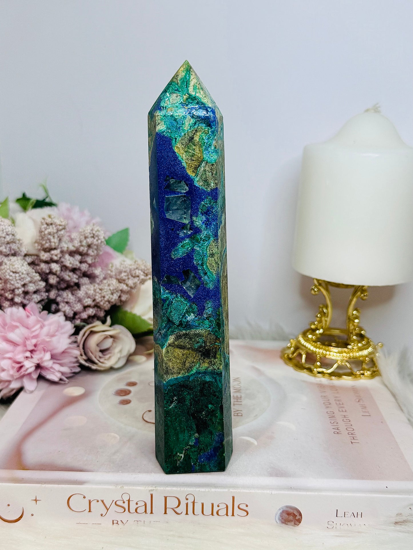 Large Azurite Tower 18cm High Grade