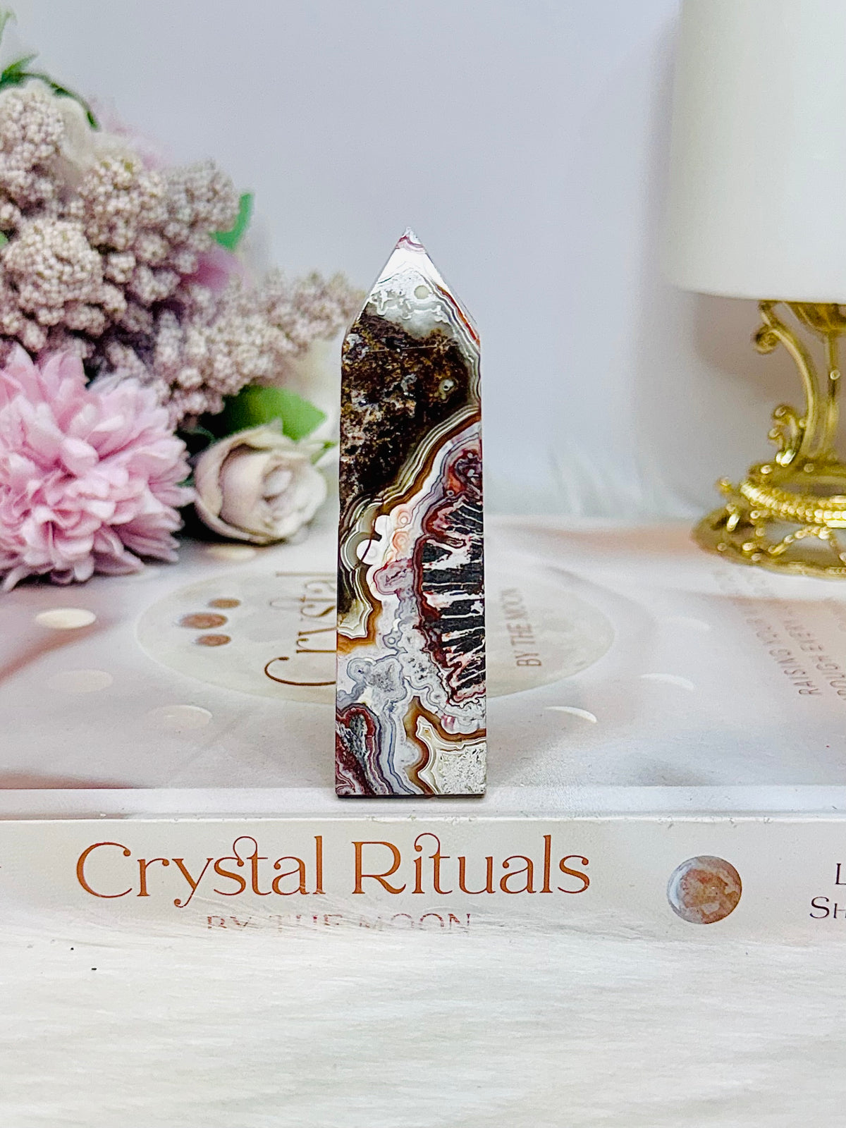 Mexican Lace Agate Tower 8.5cm