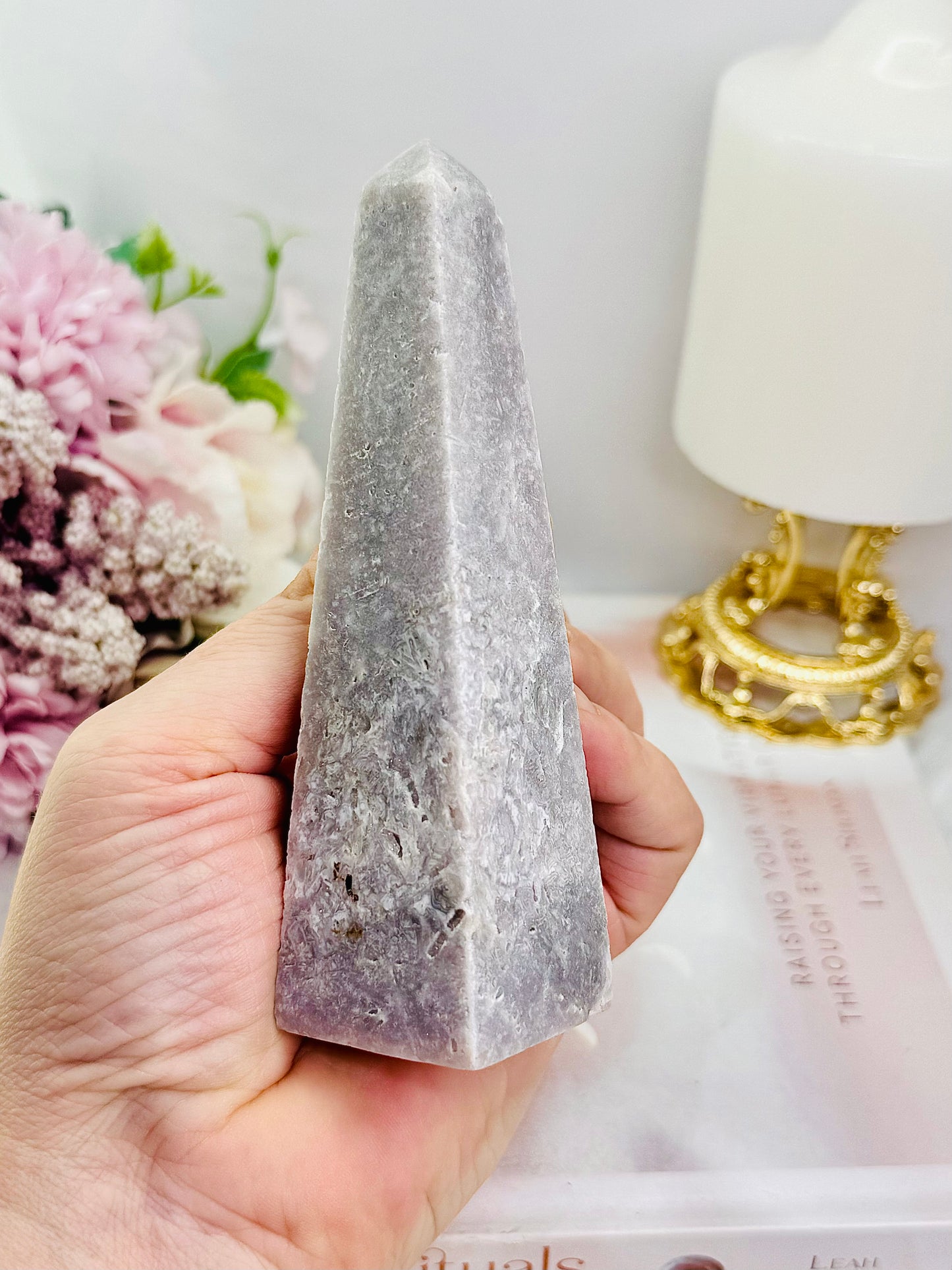 Beautiful 12cm Pink Amethyst Obelisk | Tower