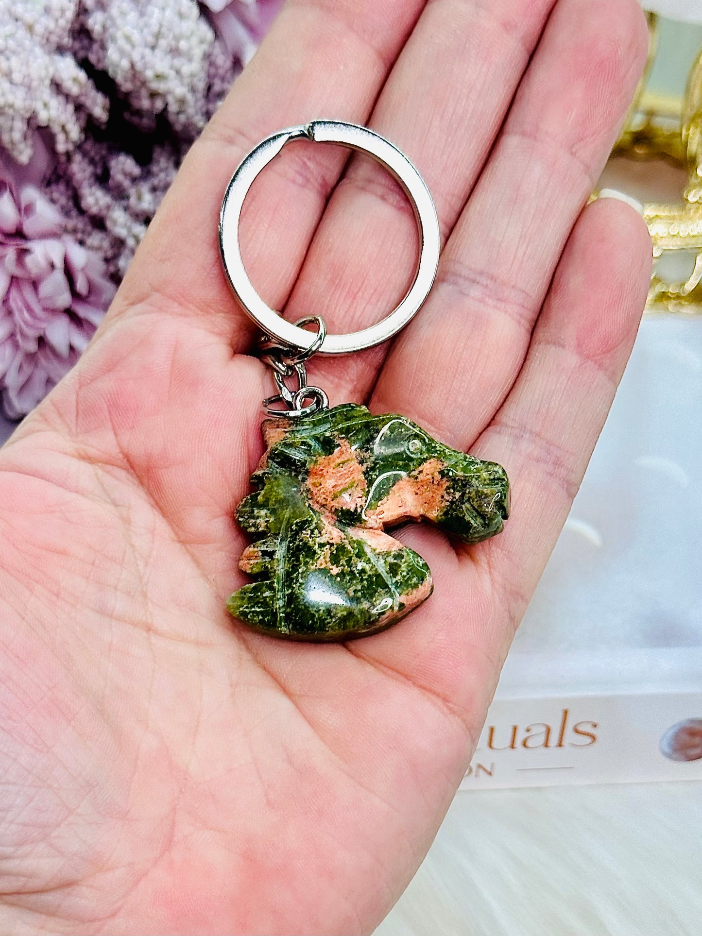 ⚜️ SALE ⚜️ Balance & Grounding ~ Beautiful Unakite Unicorn Keyring $10 each