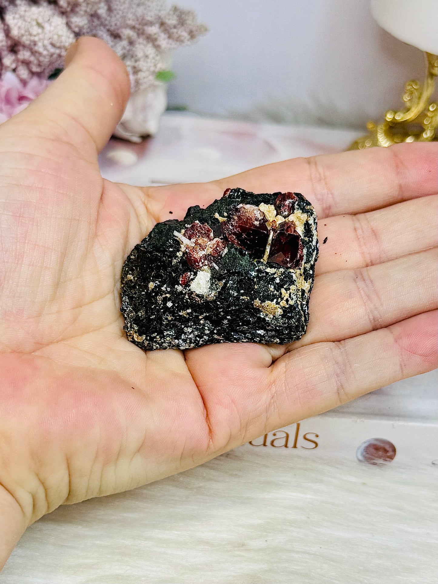 Natural Garnet On Epidote Specimen 5cm