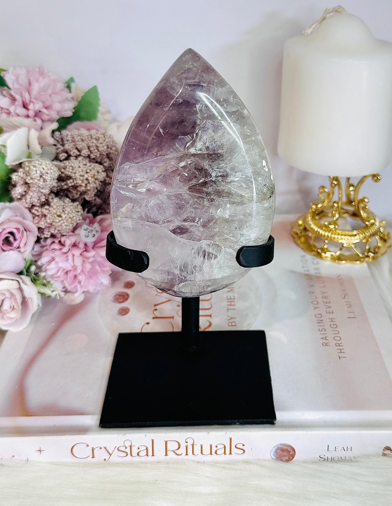 Polished Chunky Amethyst Flame | Freeform on Stand 17cm 683g