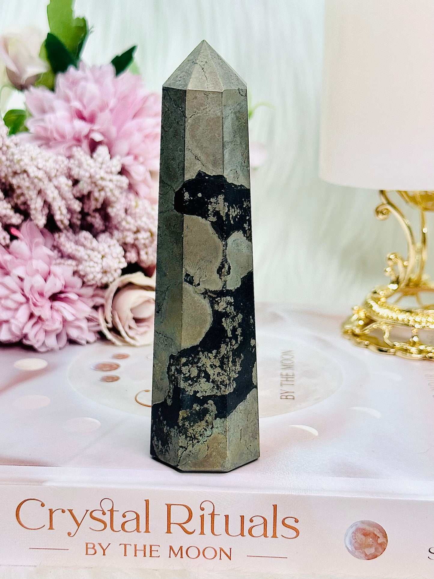 The Most Exquisite Gorgeous Pyrite Obelisk | Tower 12cm 312grams