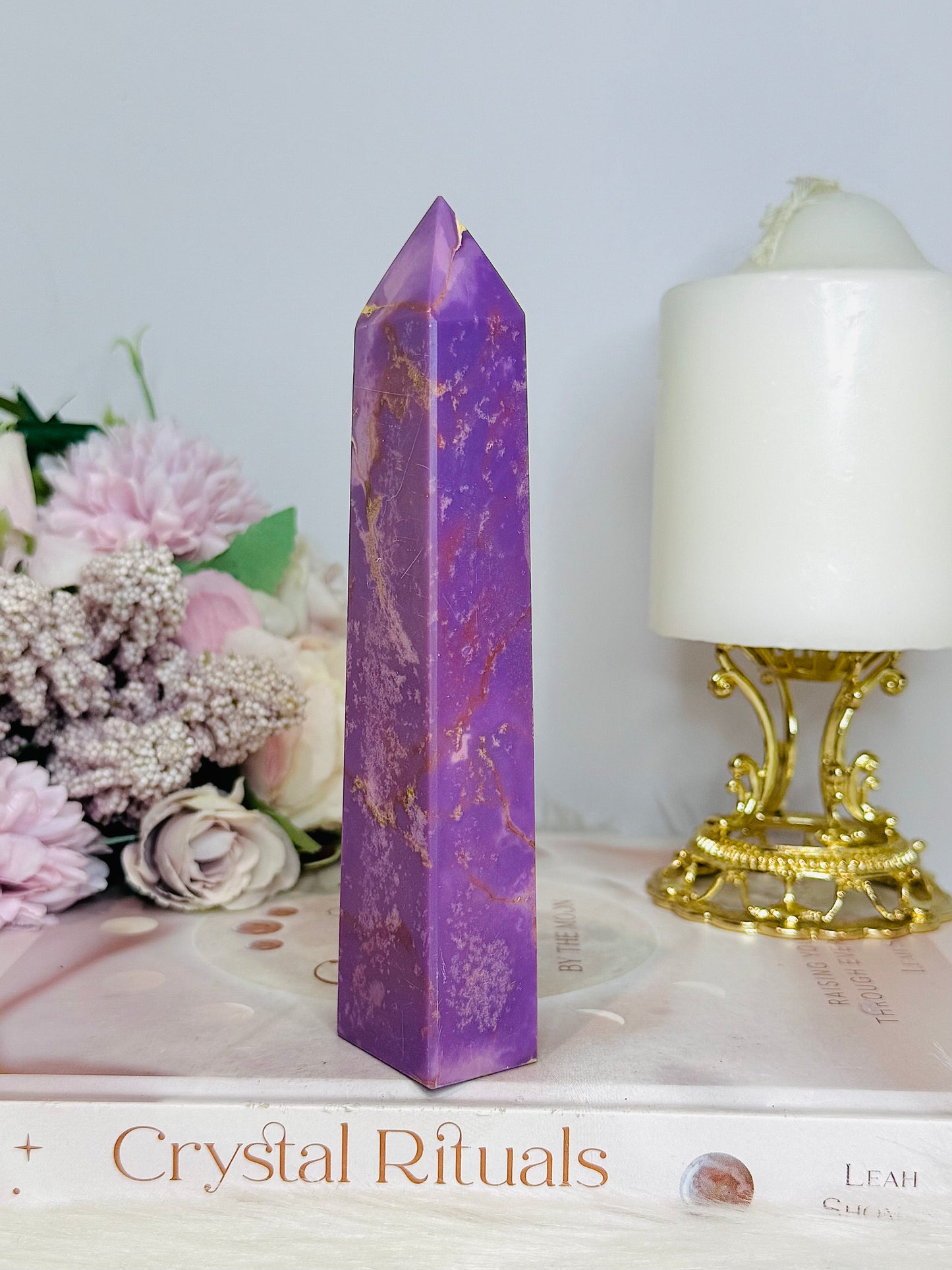 High Grade Rare Natural Phosphosiderite Carved Tower From USA 15cm