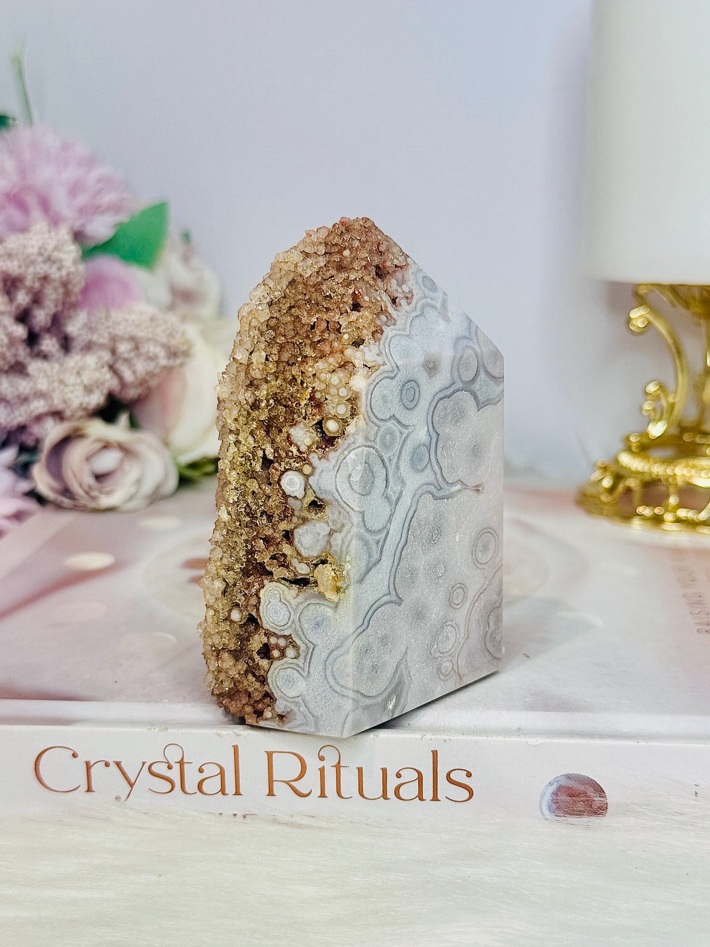High Grade Druzy Pink Amethyst Chunky Tower 9cm 296g