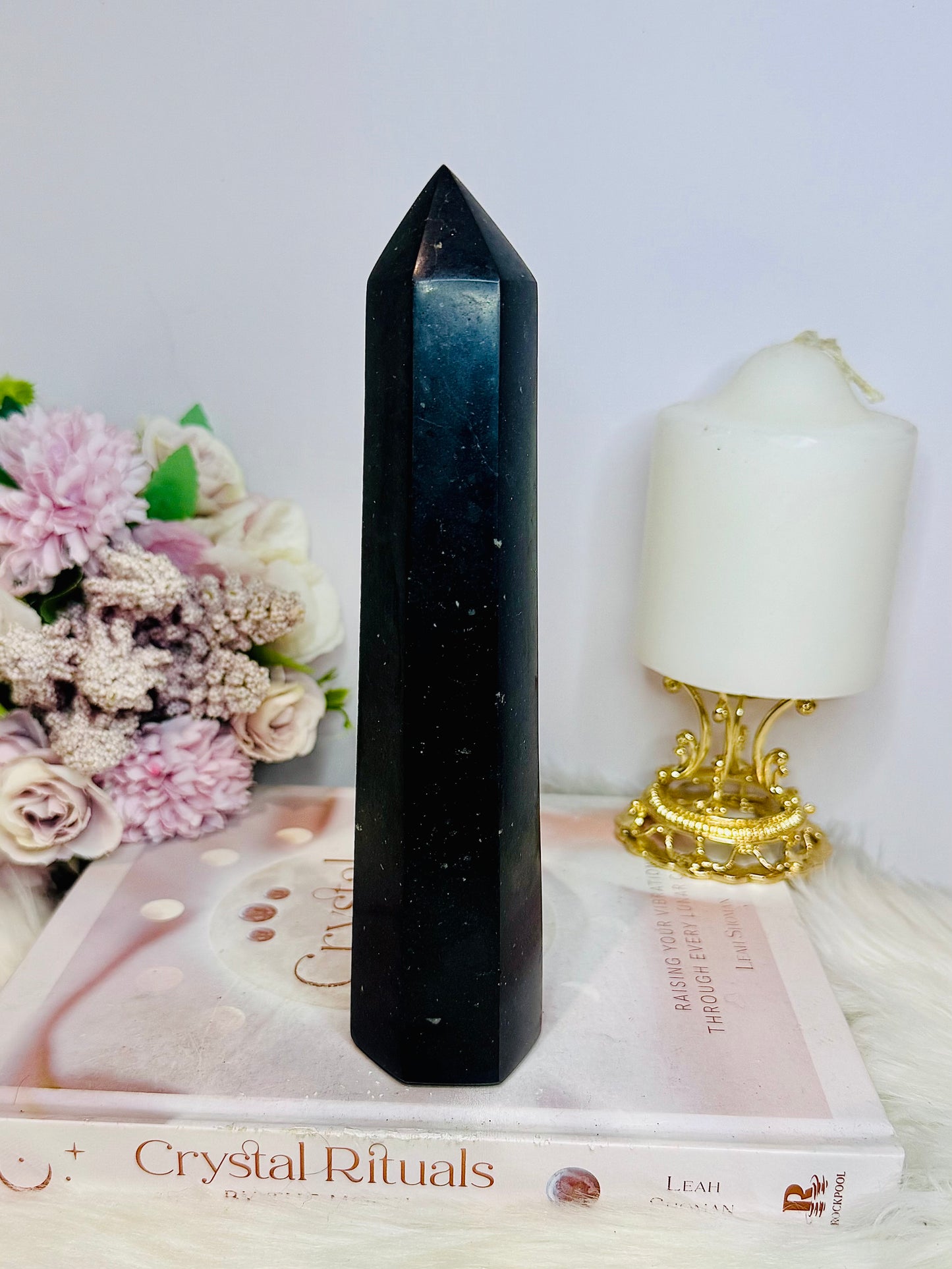 Large Black Tourmaline Chunky Tower 20cm 538g