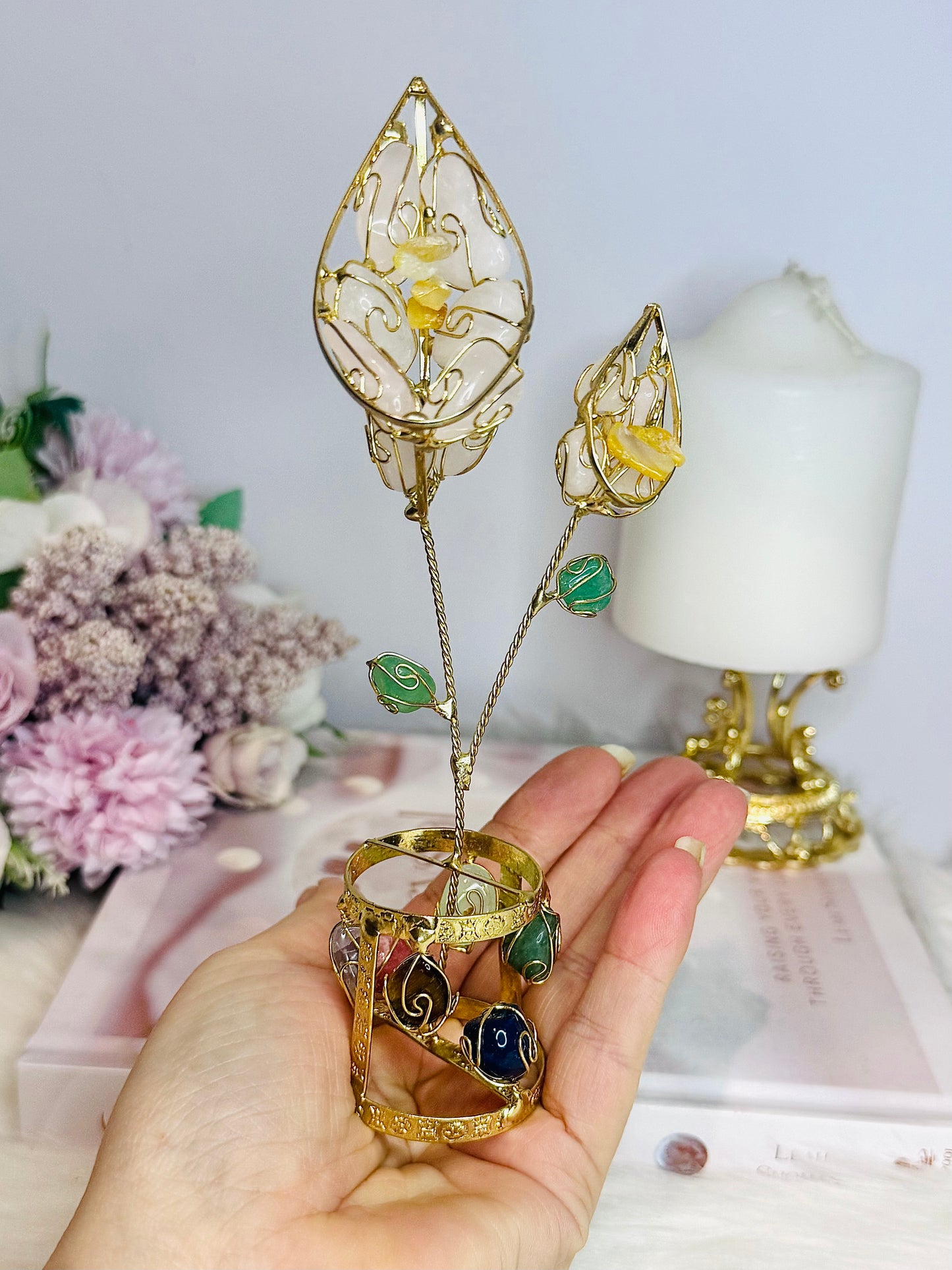 Mixed Crystals Gold Tulip Plant | Flower 17cm