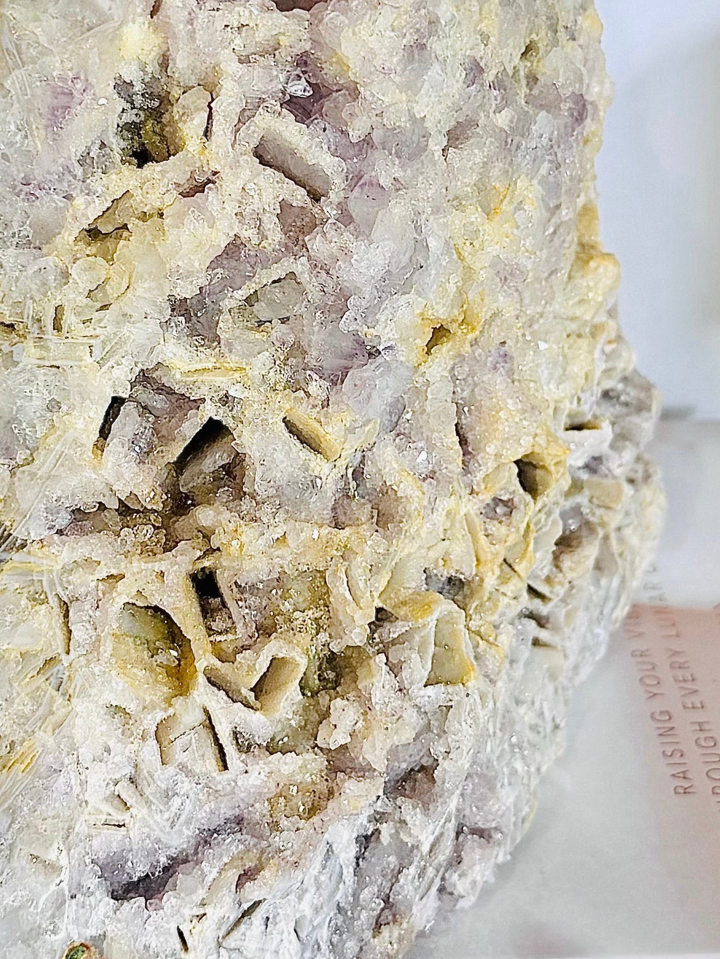 Natural Sparkling Druzy Pink Amethyst Freeform with Rutile Formations 4.9KG