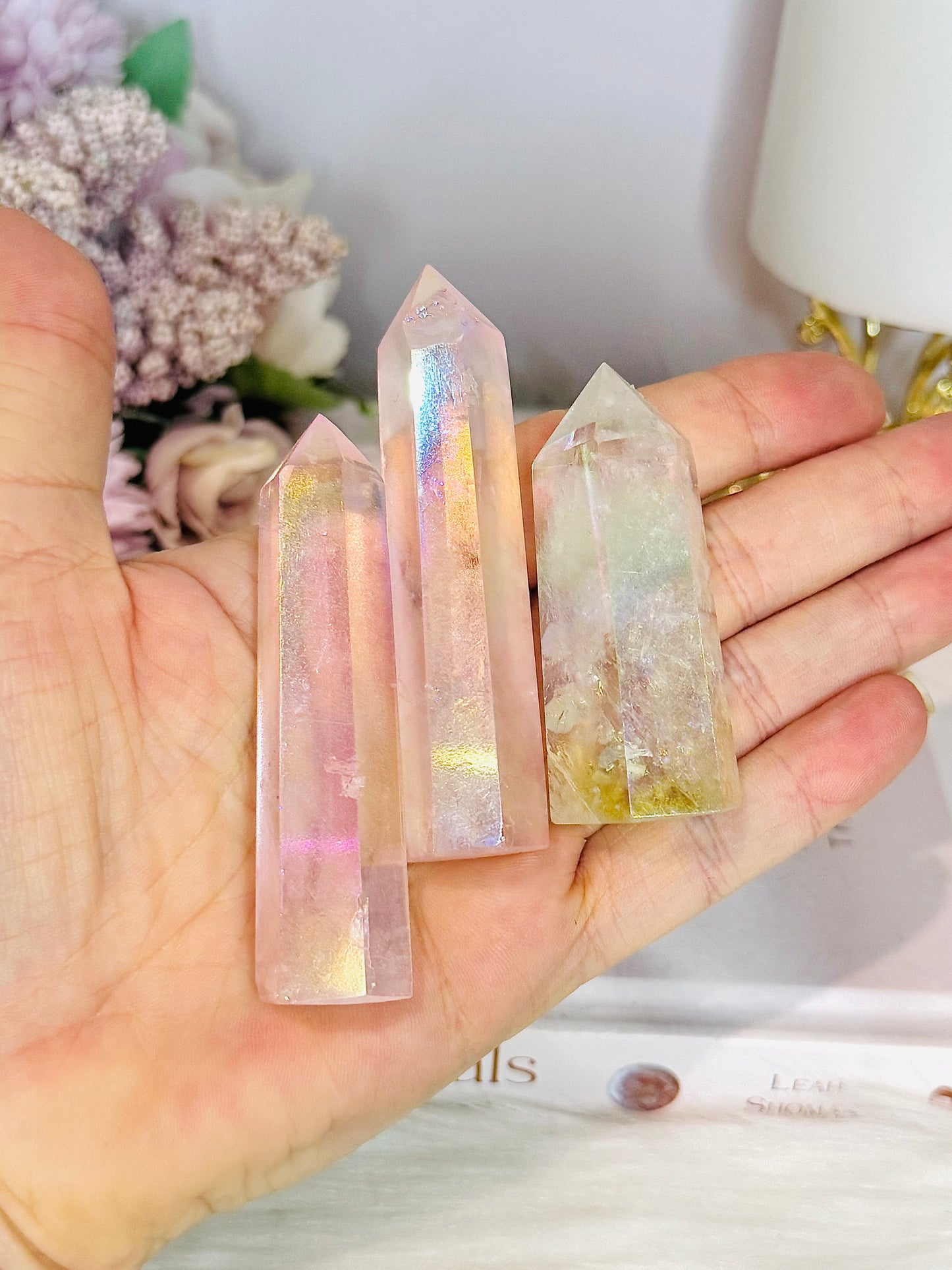 Set of 3 Angel Aura Quartz Towers