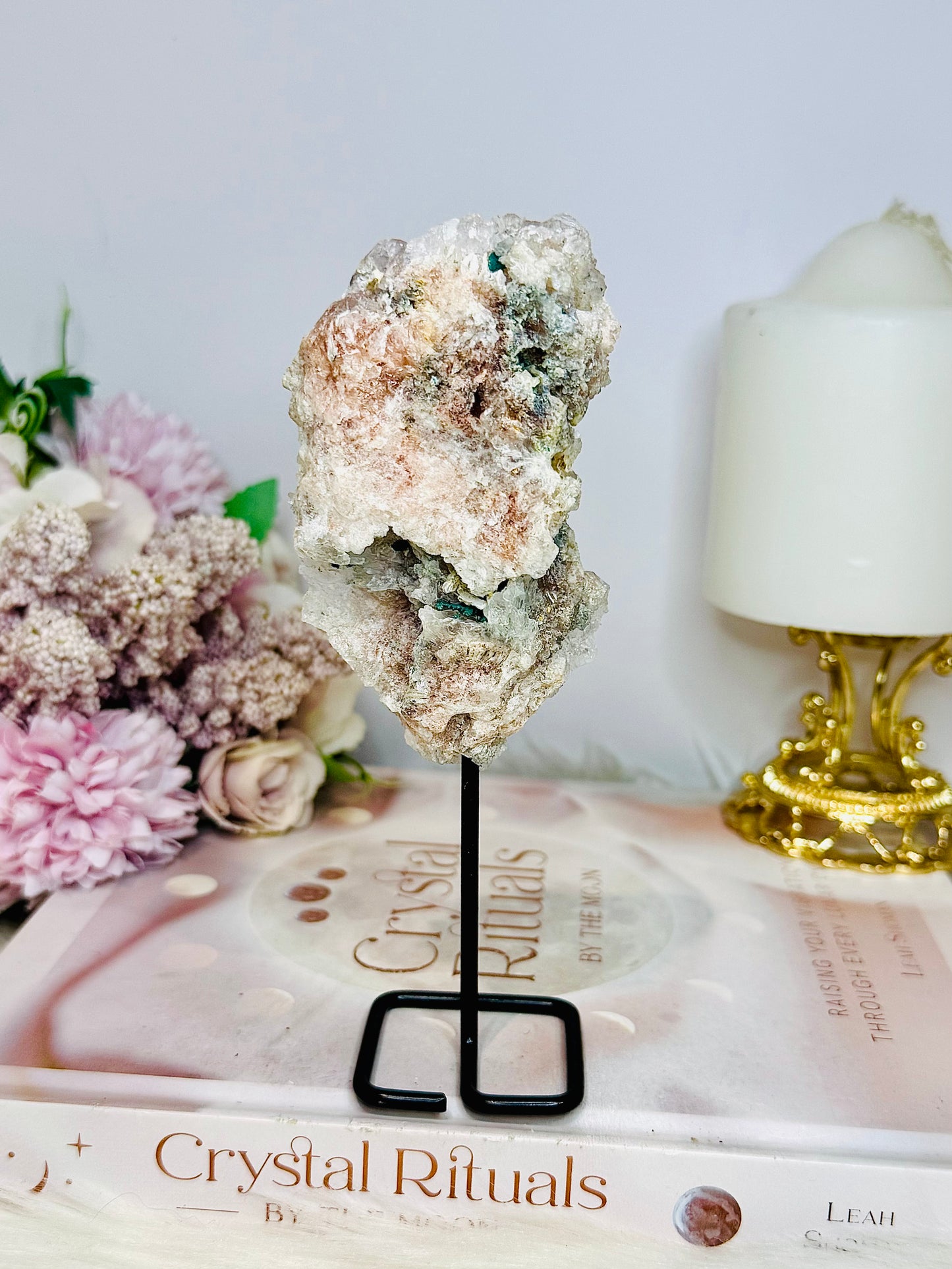 Natural Zeolite / Flower Amethyst Freeform on Stand 16cm