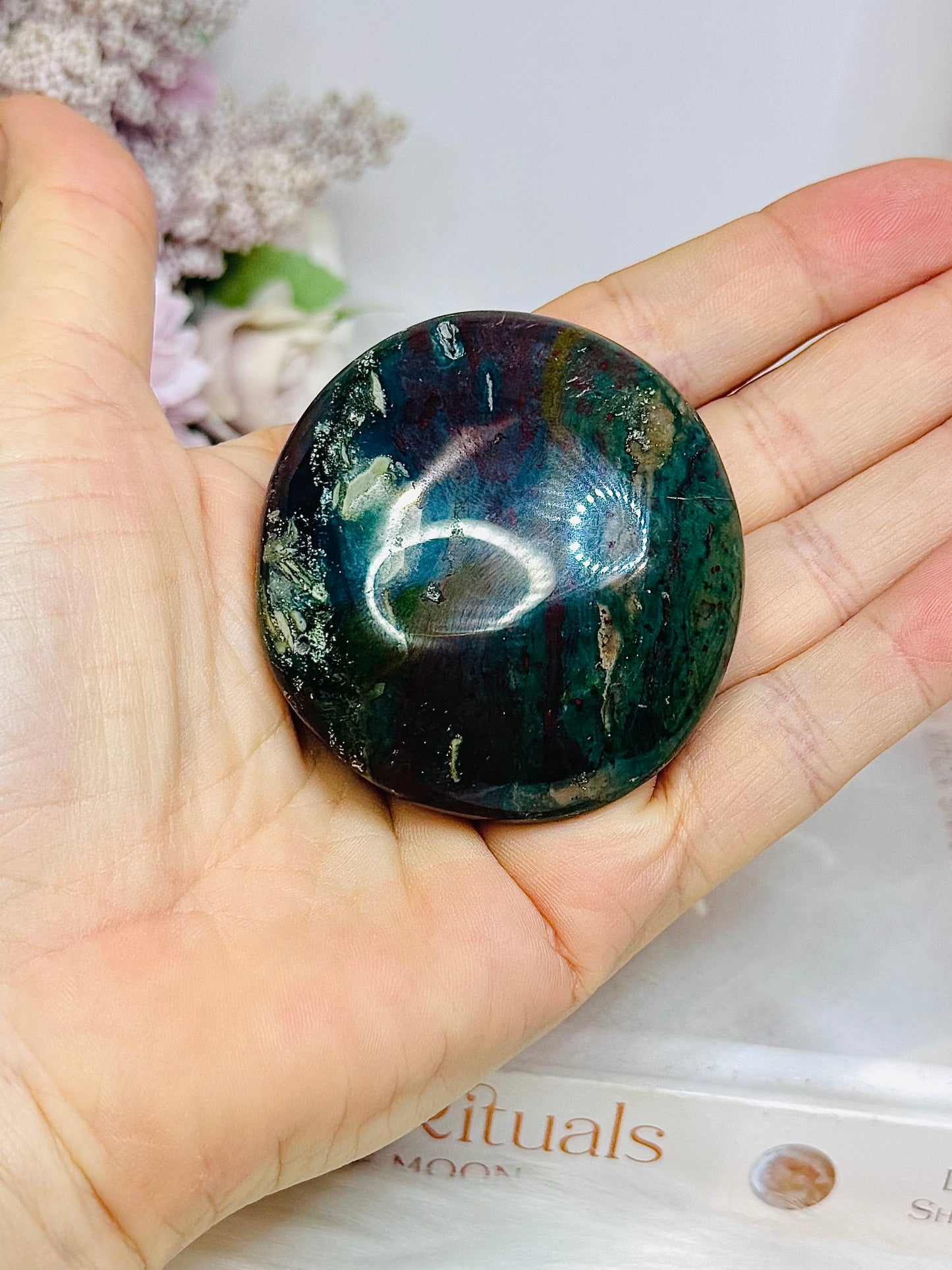 Large Ocean Jasper Palm Stone