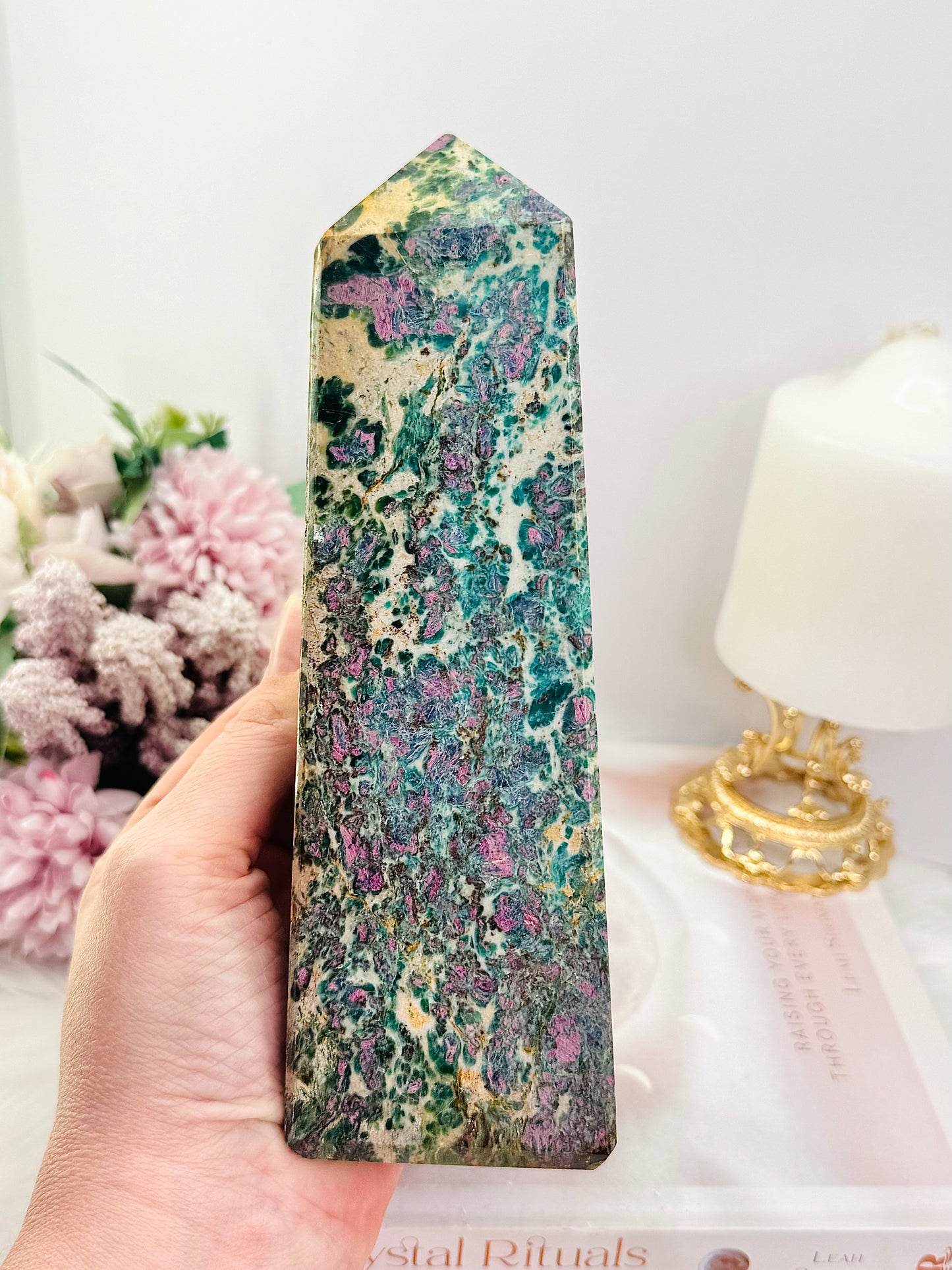 The Most INCREDIBLE Huge Natural Ruby In Fuchsite (UV Reactive) Tower | Generator 18.5cm 1.4KG ~ A True Collectors Piece