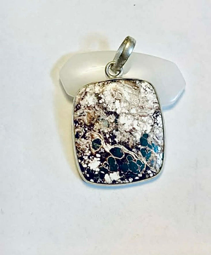 Wild Horse Jasper Sterling Silver Pendant in Gift Bag
