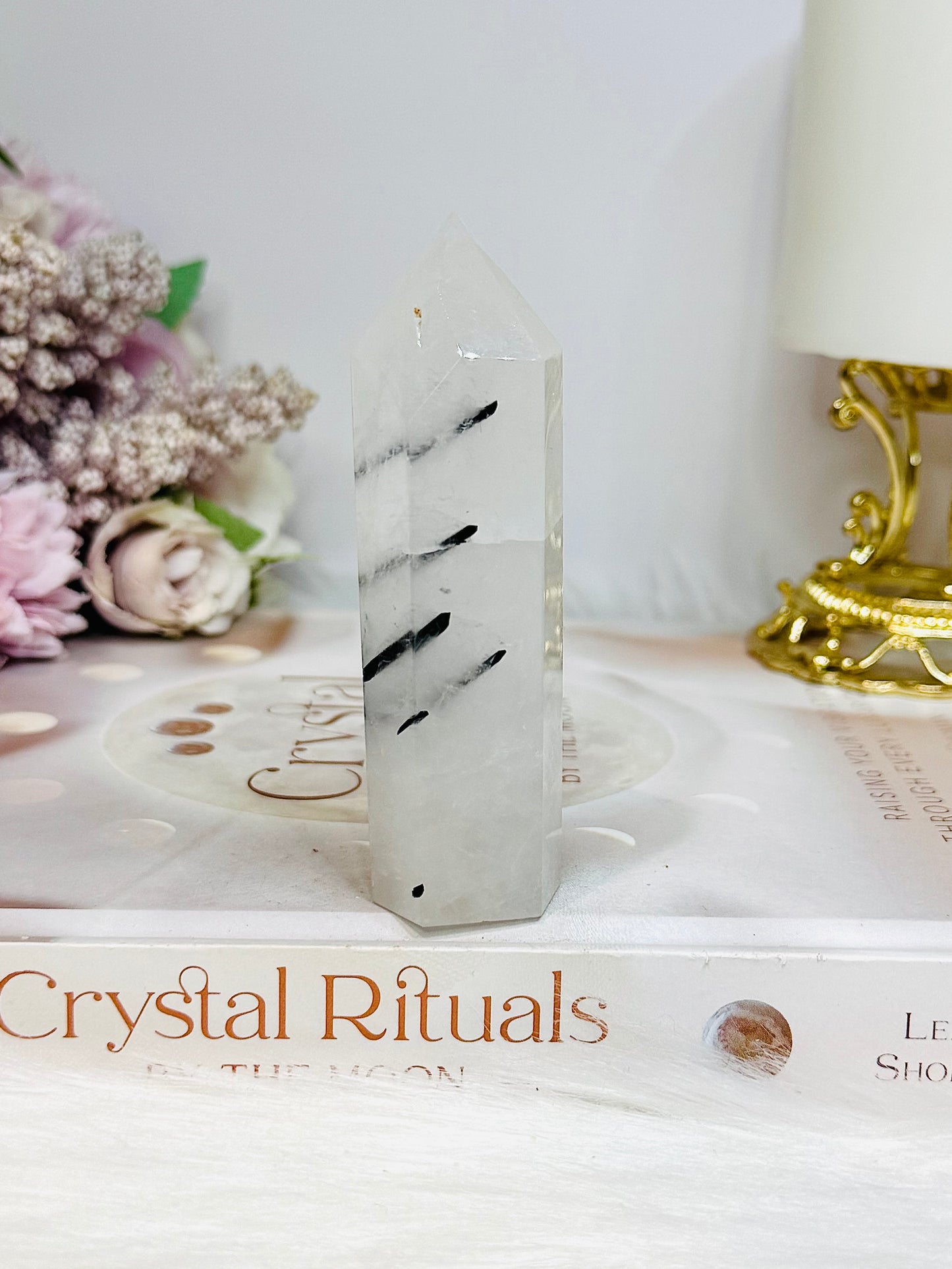 Black Tourmaline In Quartz Chunky Tower 9cm