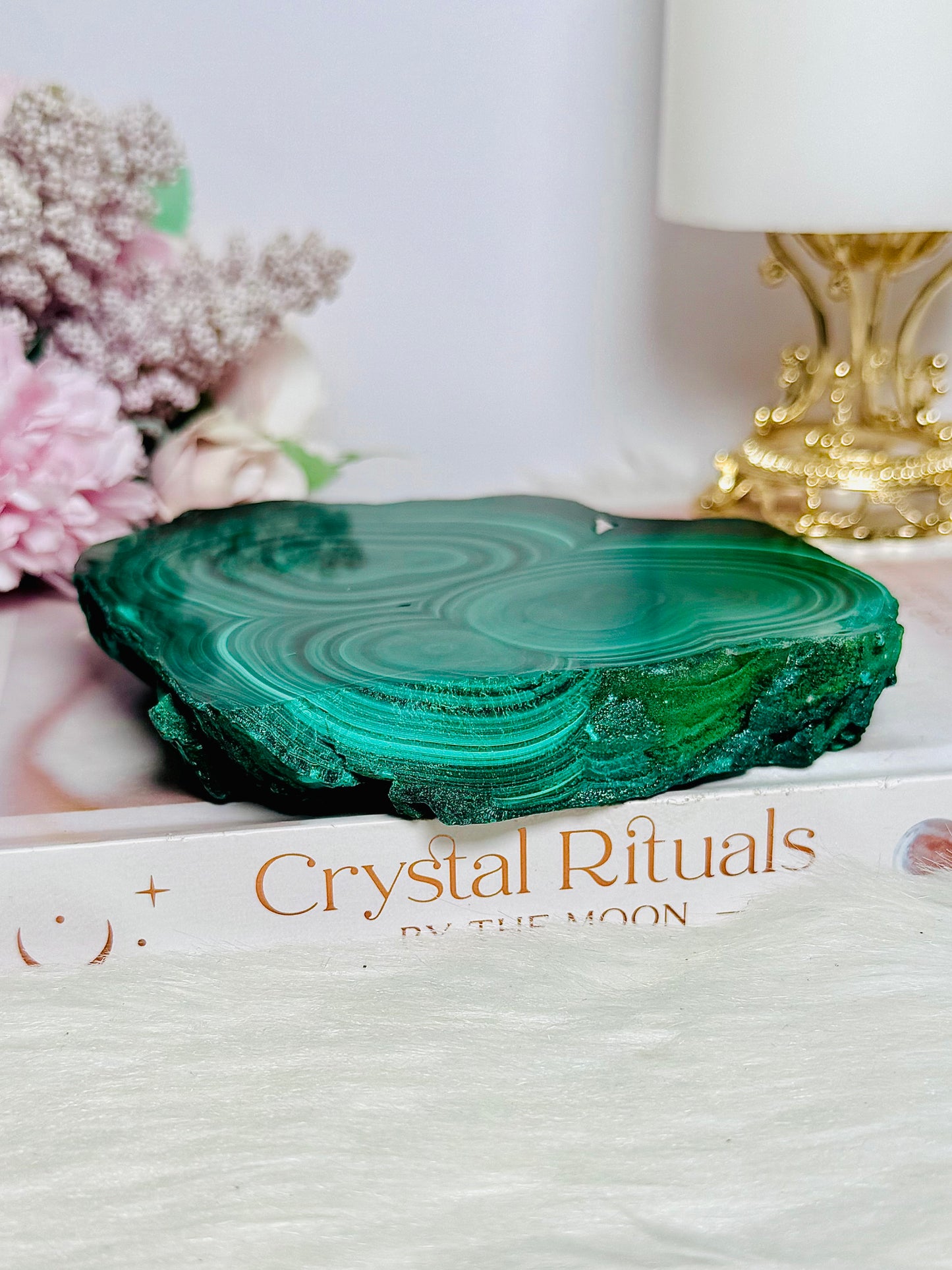 Large Thick Natural AAA Malachite Slab From Congo 11cm 621g