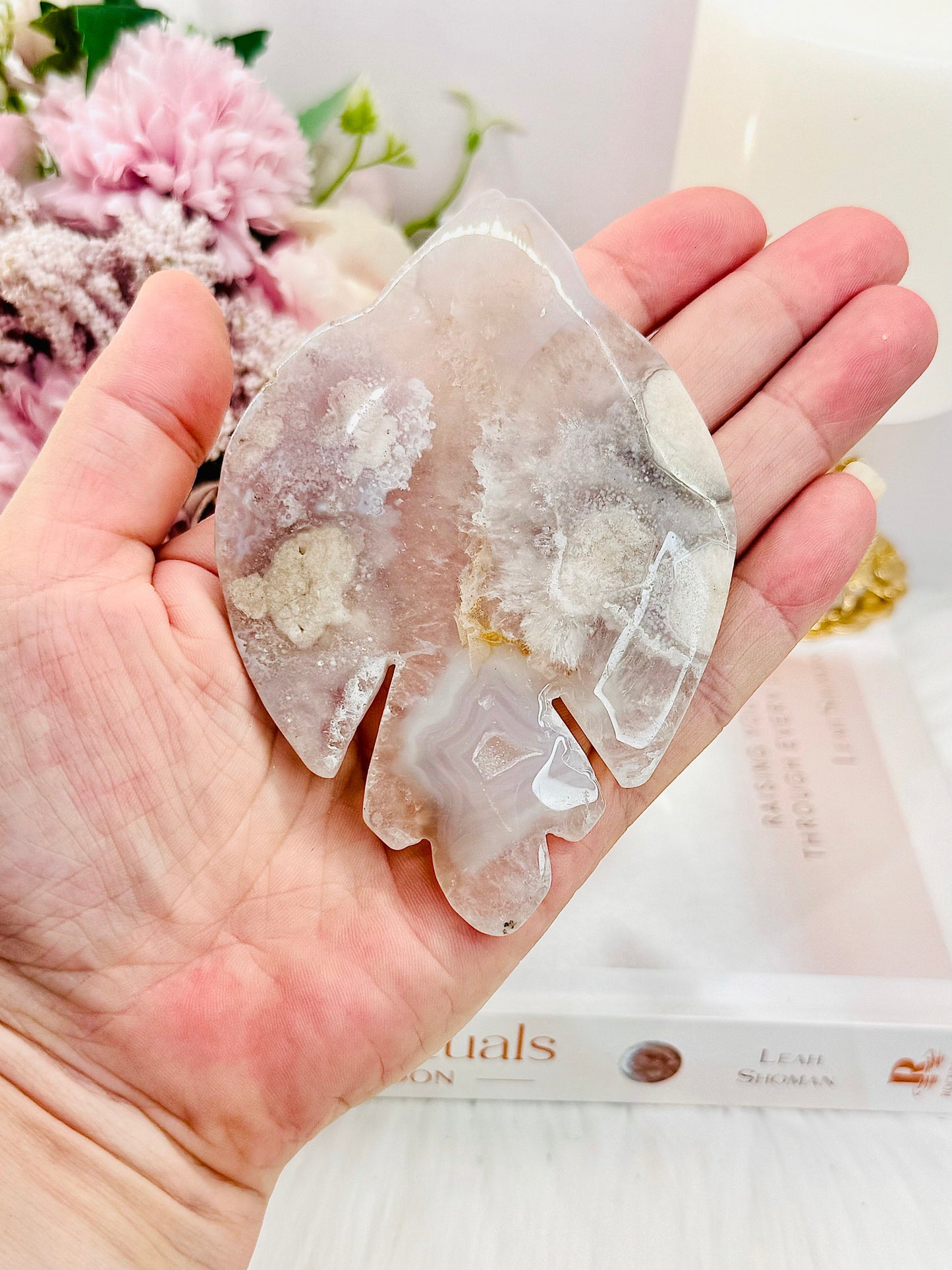 Flower Agate Carved Fish From Madagascar 11.5cm