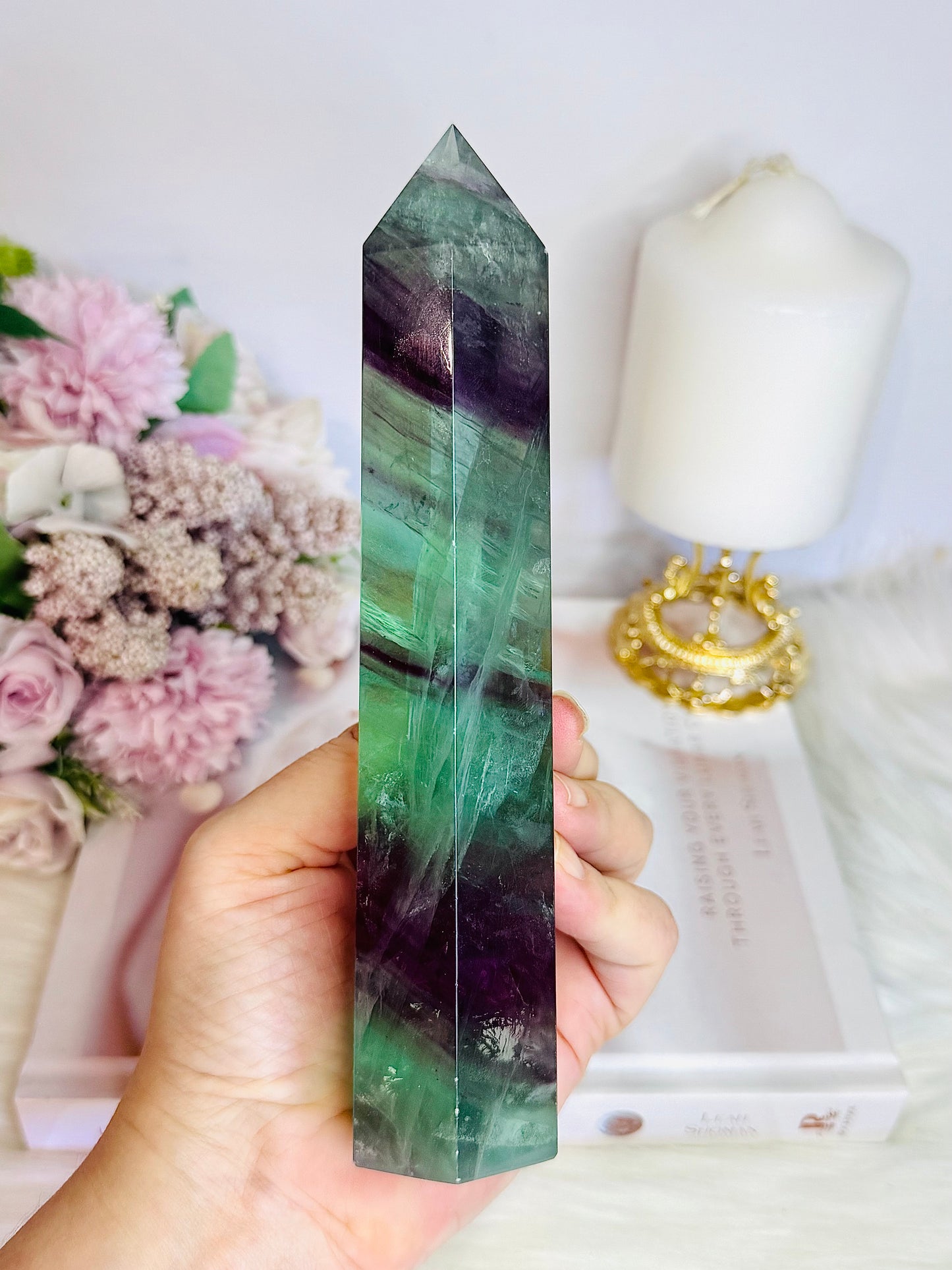 Rainbow Fluorite Large Chunky Tower 18cm