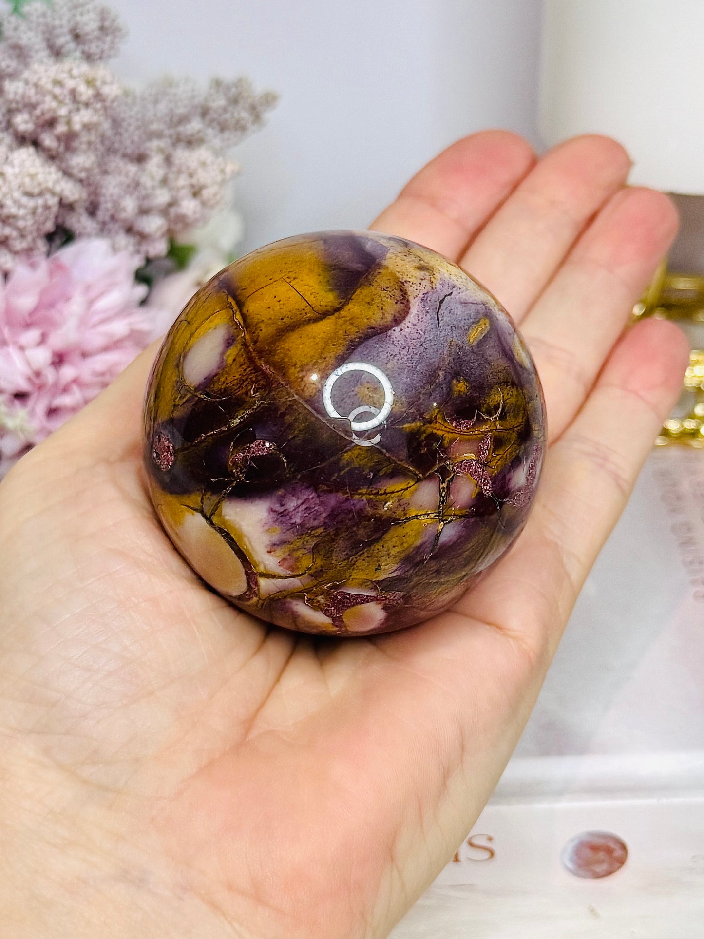 Mookaite Jasper Sphere on Stand 284g