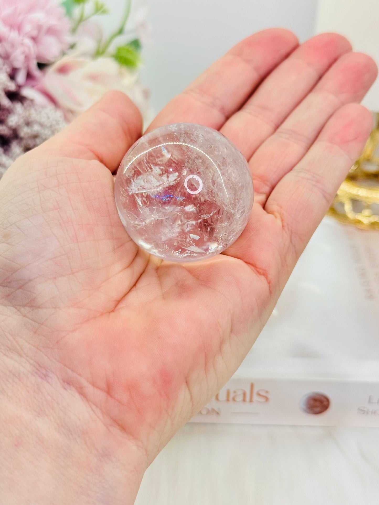 High Grade Light Purple Amethyst Sphere with Rainbows on Stand 4cm