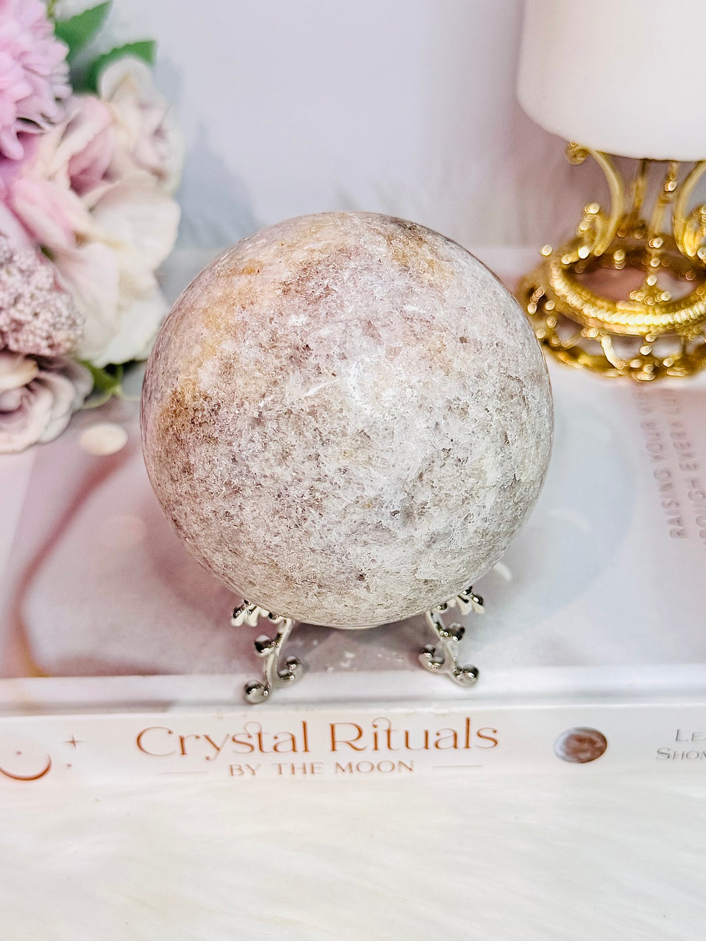 Beautiful Large Pink Amethyst Sphere on Stand From Brazil 568grams