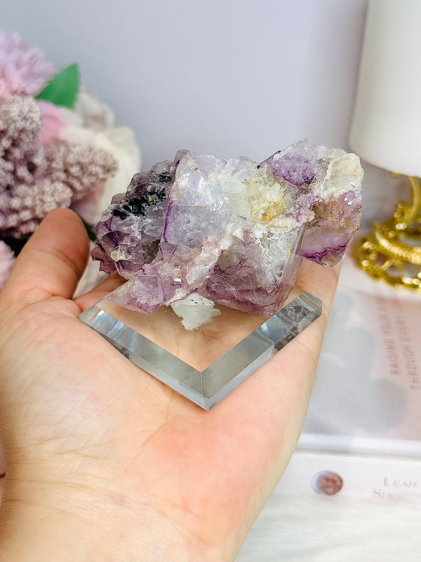 Collectors Piece ~ High Grade Purple Cubed Fluorite Specimen On Stand 223grams