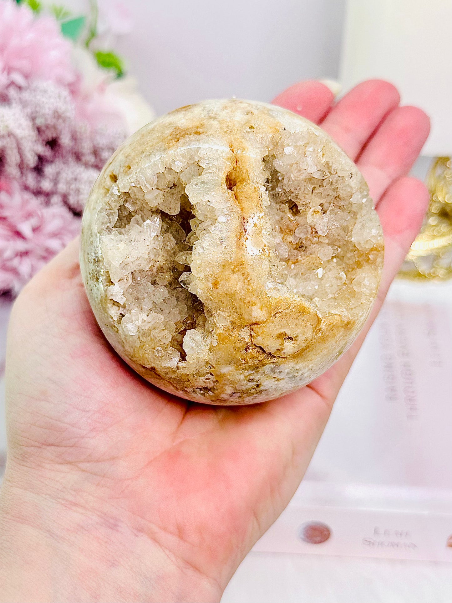 ⚜️ SALE ⚜️ Stunning Large 522gram Druzy Pink Amethyst Sphere On Silver Stand
