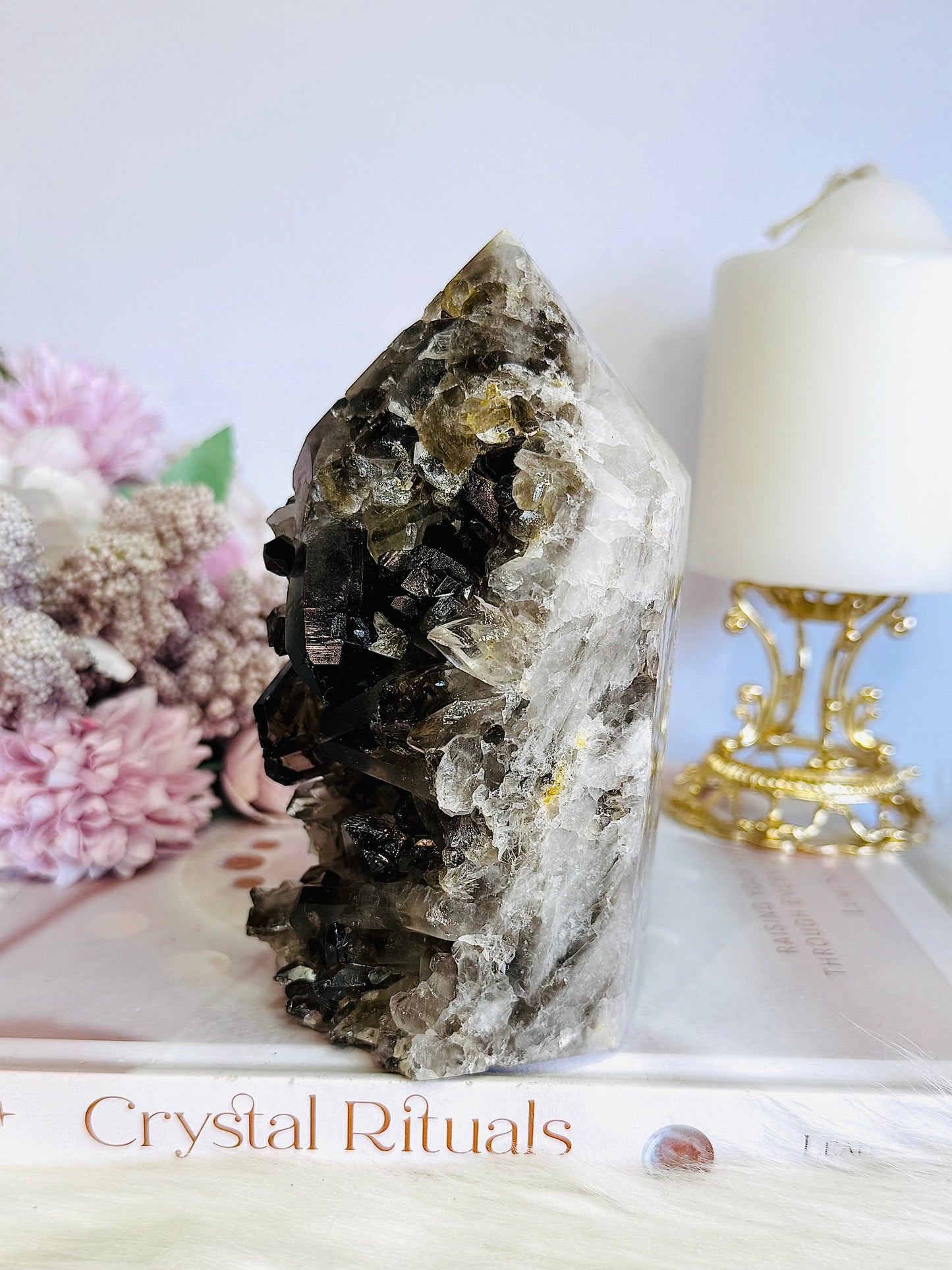 Smokey Quartz Cluster Tower 14cm 781grams From Brazil