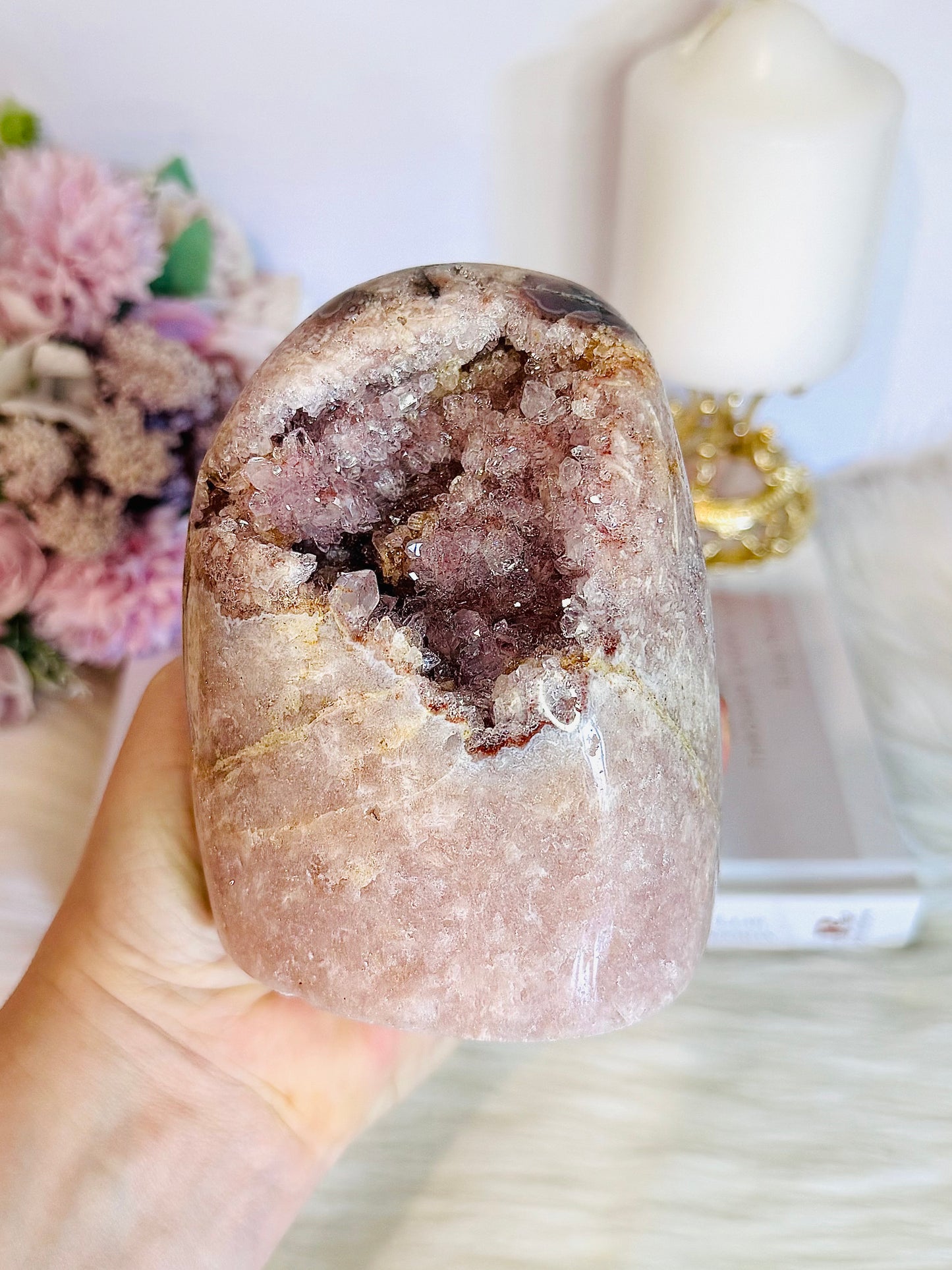 Large Natural Pink Amethyst Druzy Freeform 11cm 871grams