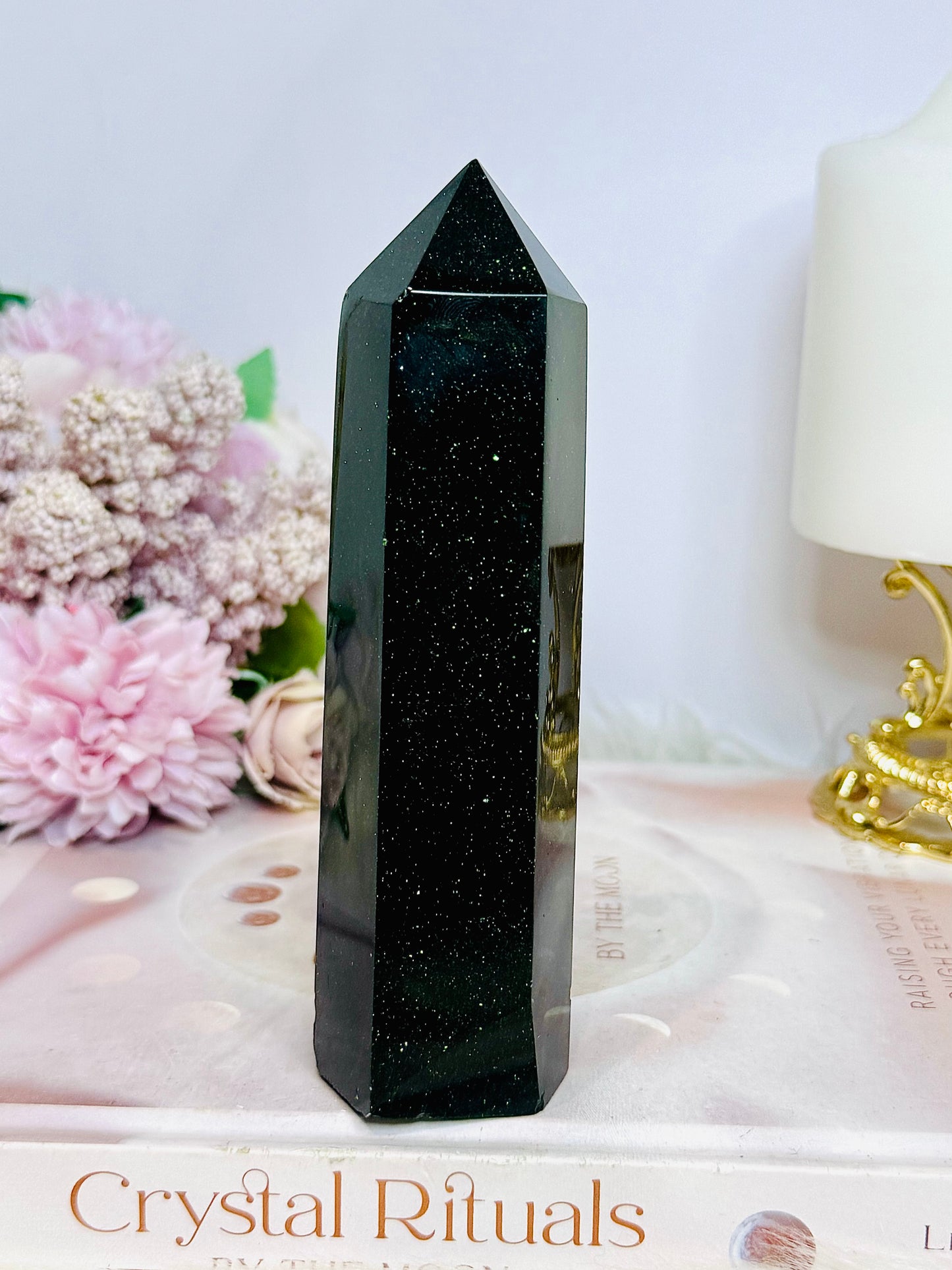 Large Green Goldstone Chunky Tower (synthetic) 13cm