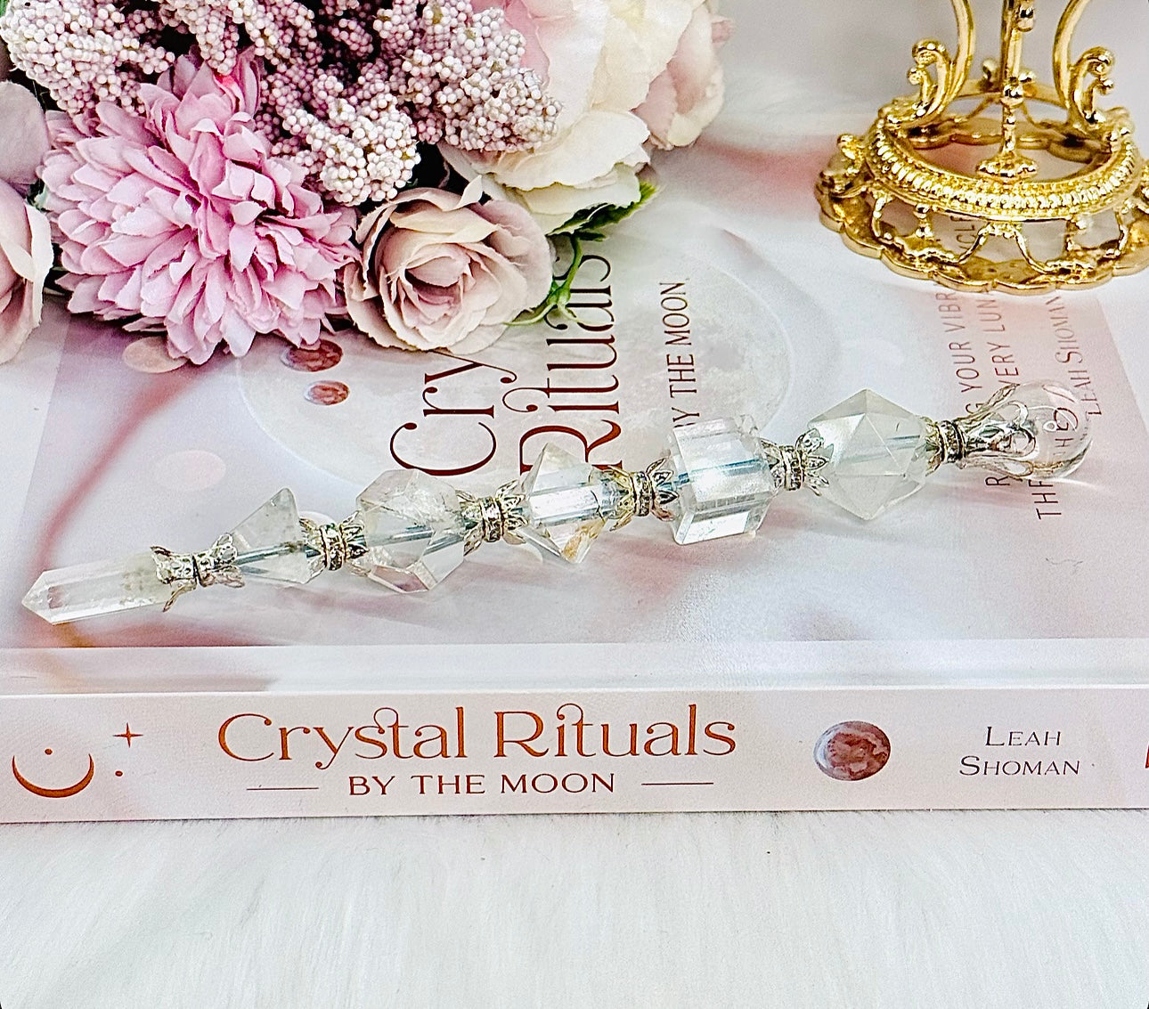 A Master Healer ~ Magical Large Clear Quartz Geometric Wand 20cm