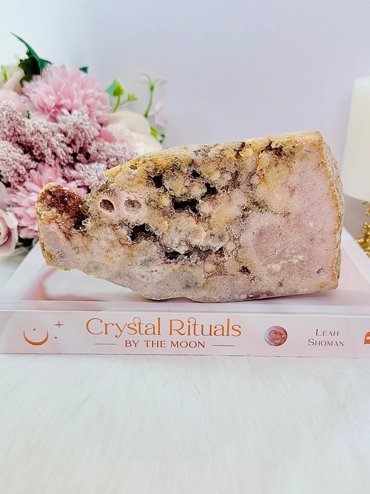 Druzy Pink Amethyst Slab From Brazil 16.5cm 412gram