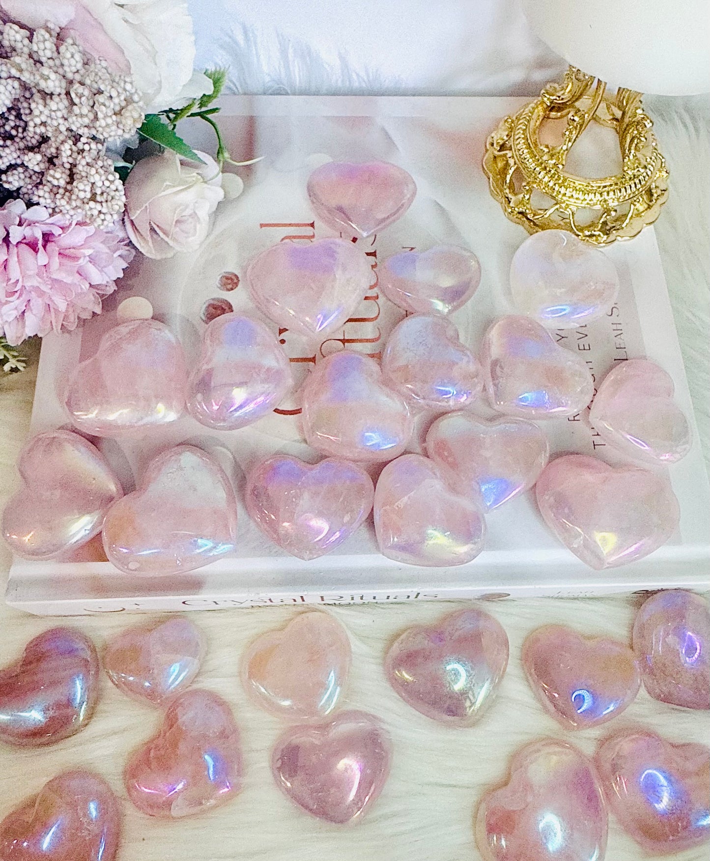 Angel Aura Rose Quartz Hearts $10 each x