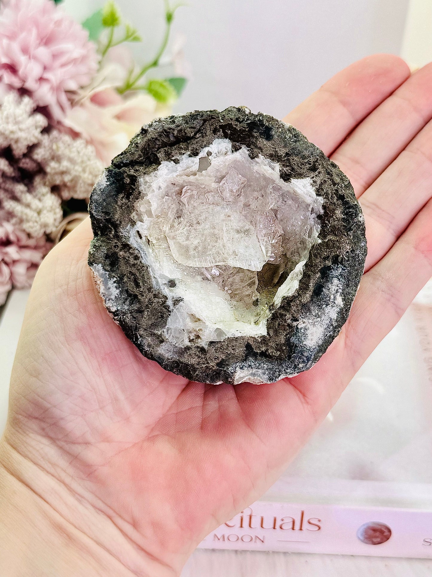 Natural Druzy Agate Geode 8cm On Stand