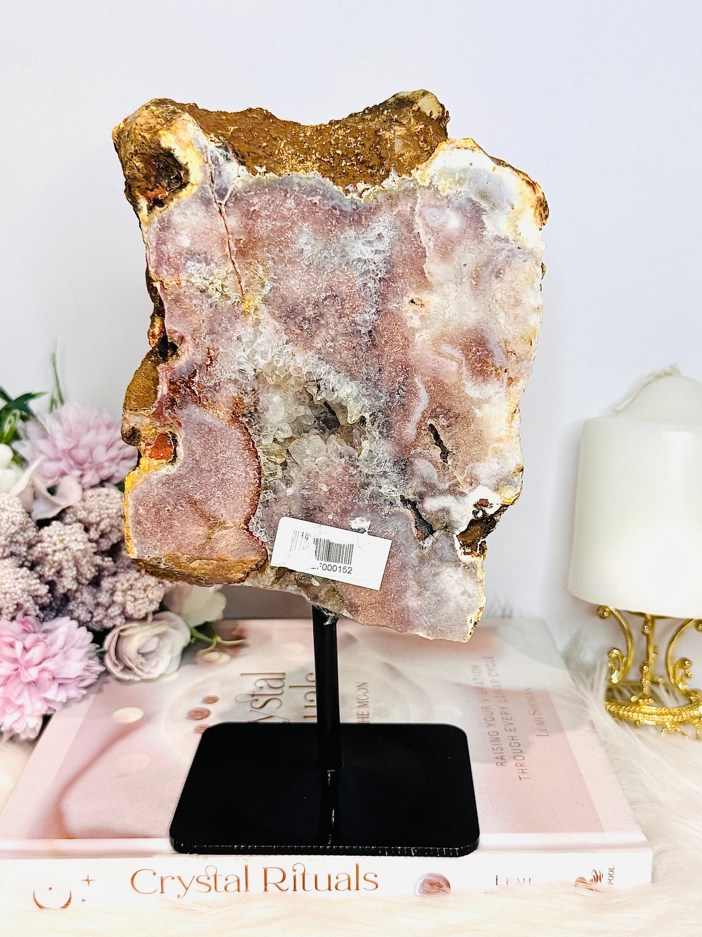Large Druzy Pink Amethyst Chunky Slab on Stand 23cm 1.3KG