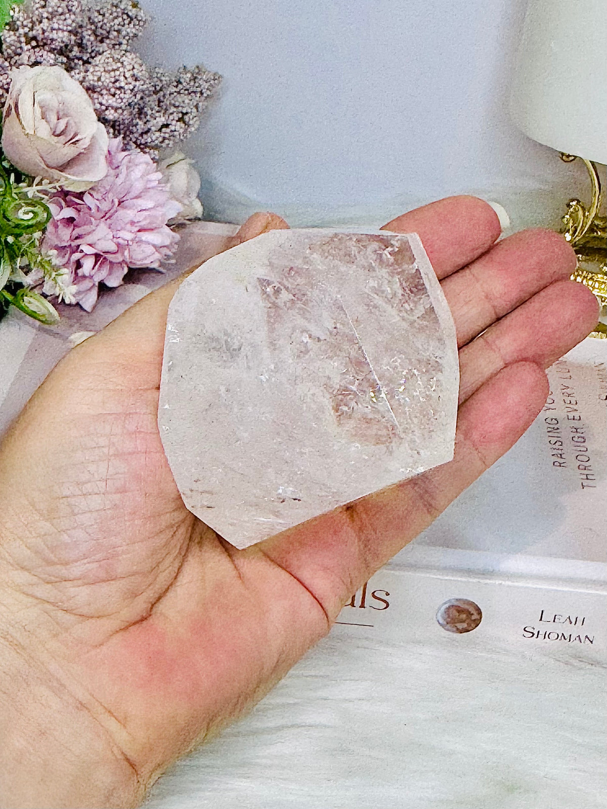 Clear Quartz Polished Freeform with Rainbows 234g