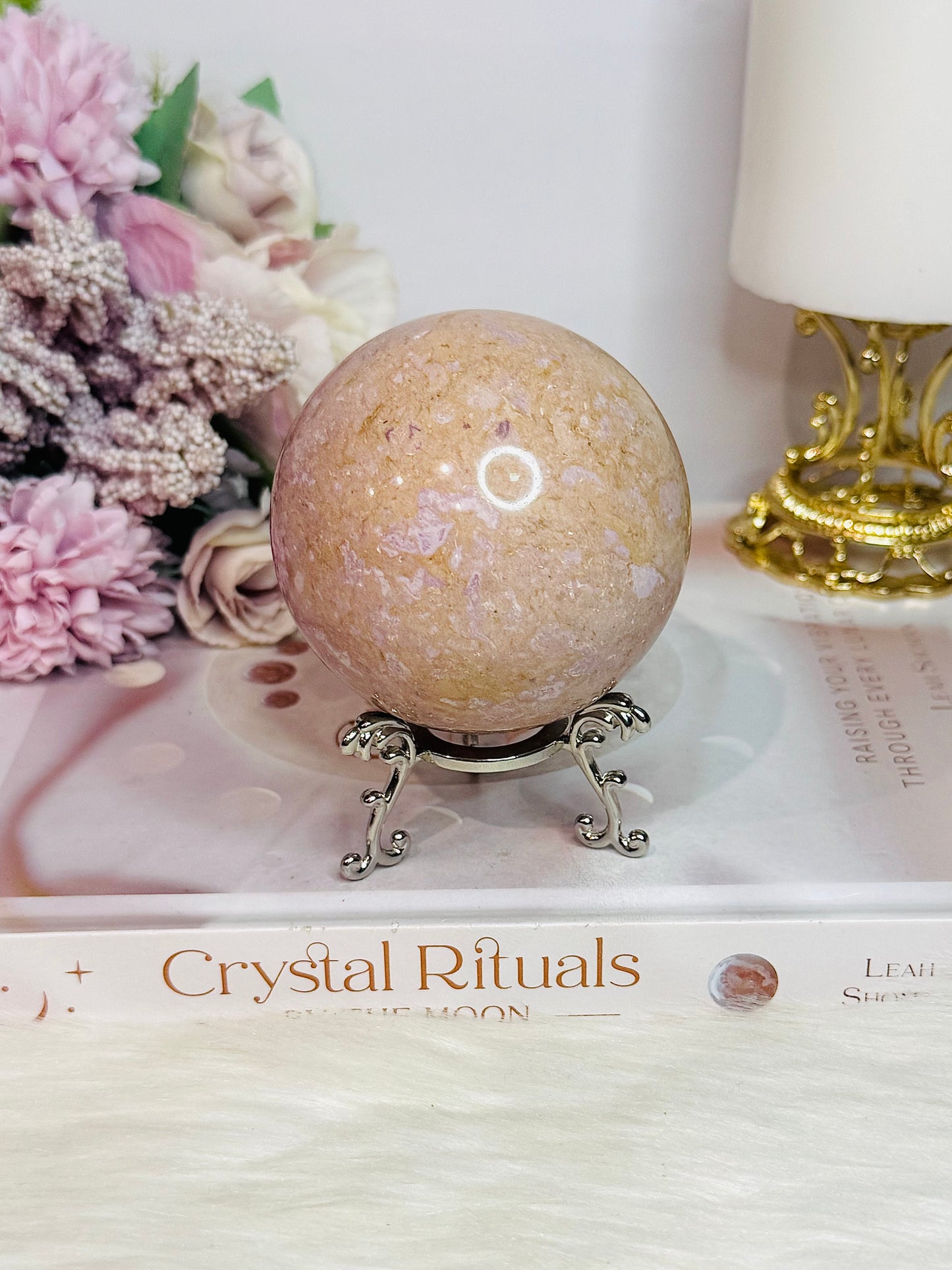 Rare & Beautiful Large Phosphosiderite Sphere On Stand 418grams