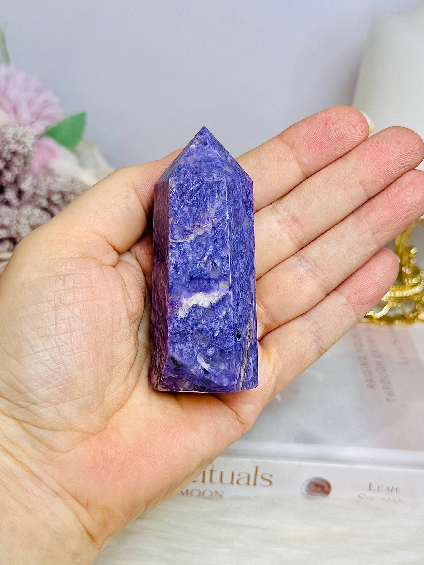 AAA Grade Charoite Tower 8cm
