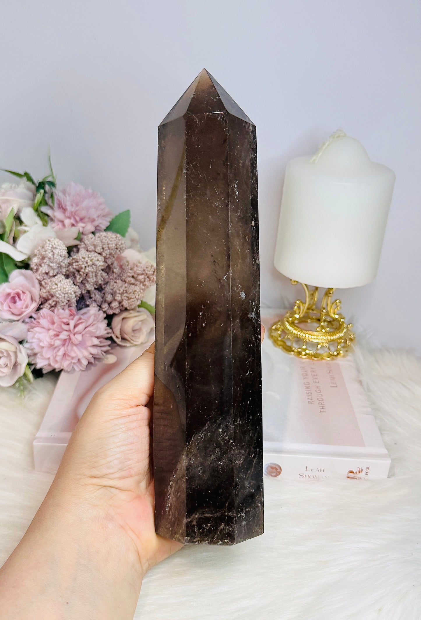 Large Smokey Quartz Tower 24cm 904g