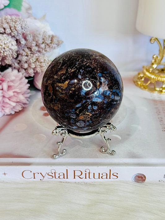 Natural Pietersite Sphere On Stand 326grams