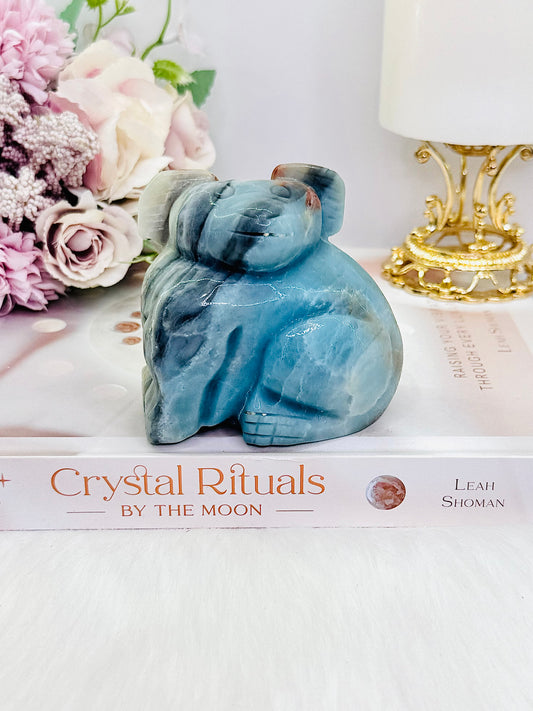 ⚜️ SALE ⚜️ Large Chunky 418gram Blue Sky Quartz Koala Carving