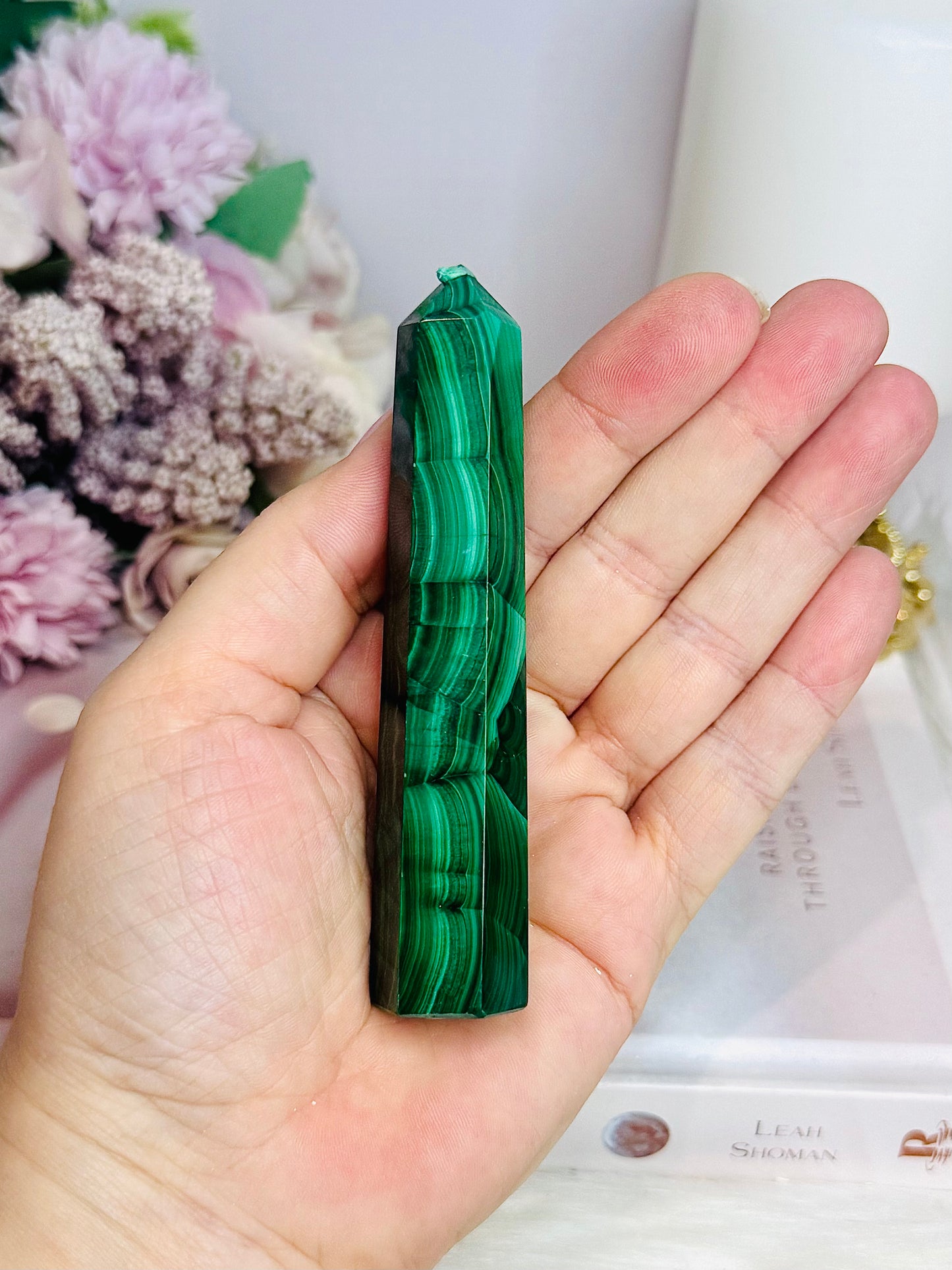 AAA High Grade Natural Malachite Tower From Congo 10cm