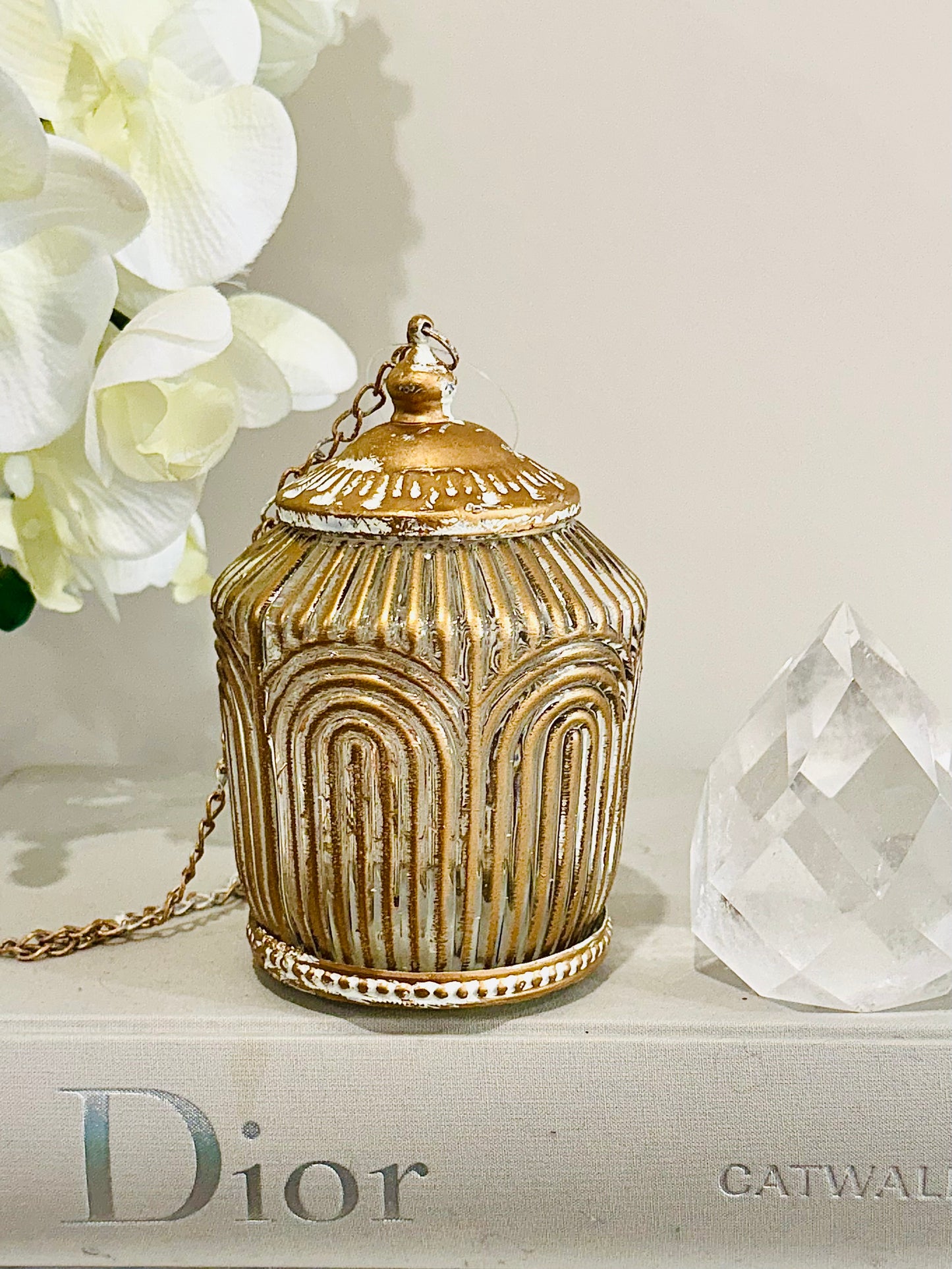 Glass Lantern Led Linear Gold/wash 15cm