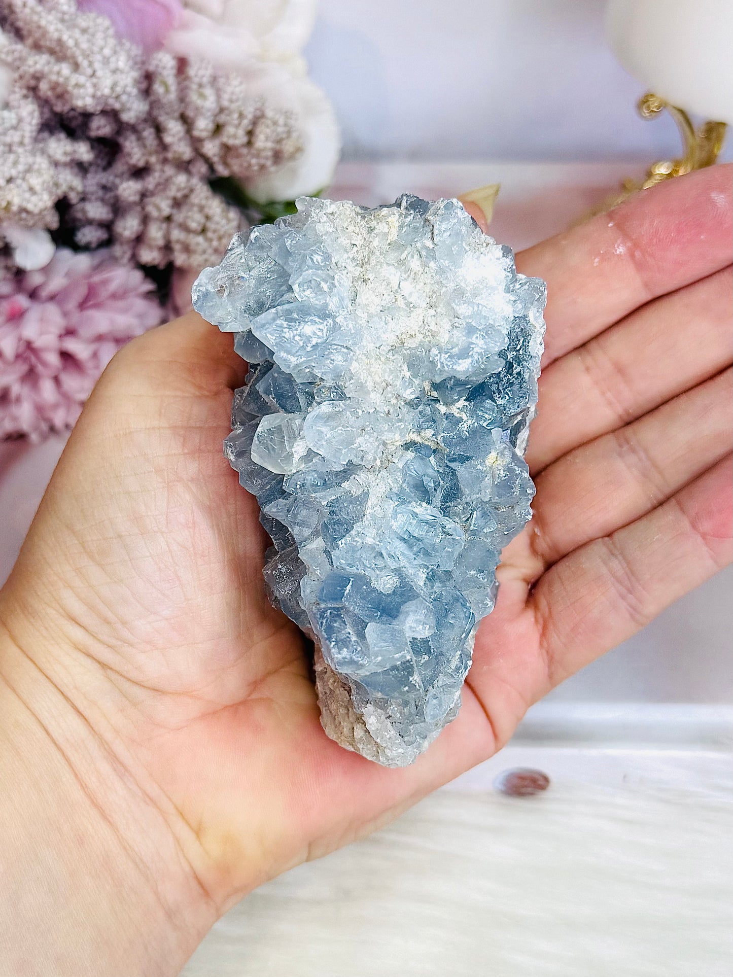 Natural Blue Celestite Cluster 381grams