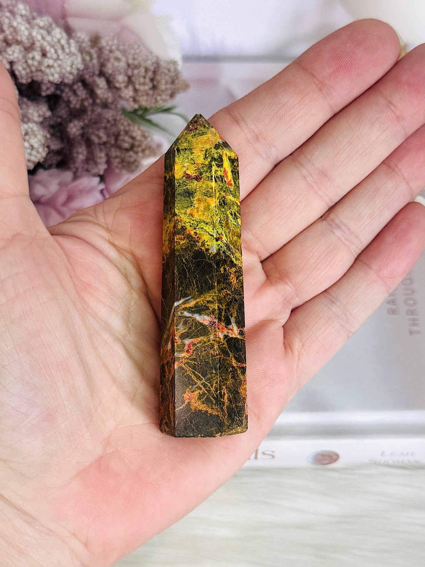 Focus On Your Goals ~ Beautiful Realgar Crystal Tower 8cm