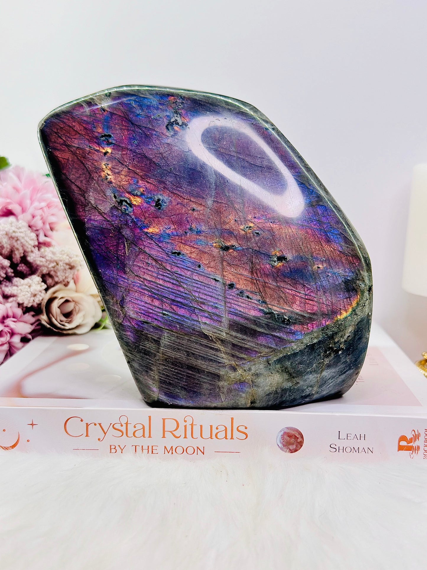 Fabulous Huge Labradorite Freeform 1.79KG with Hot Pink & Purple Flash